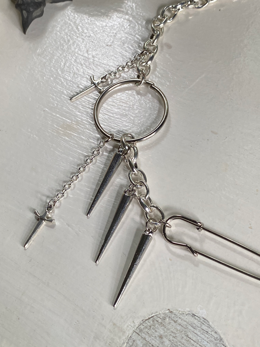 Assymetrical Necklace with Keychain Attachment  image 4