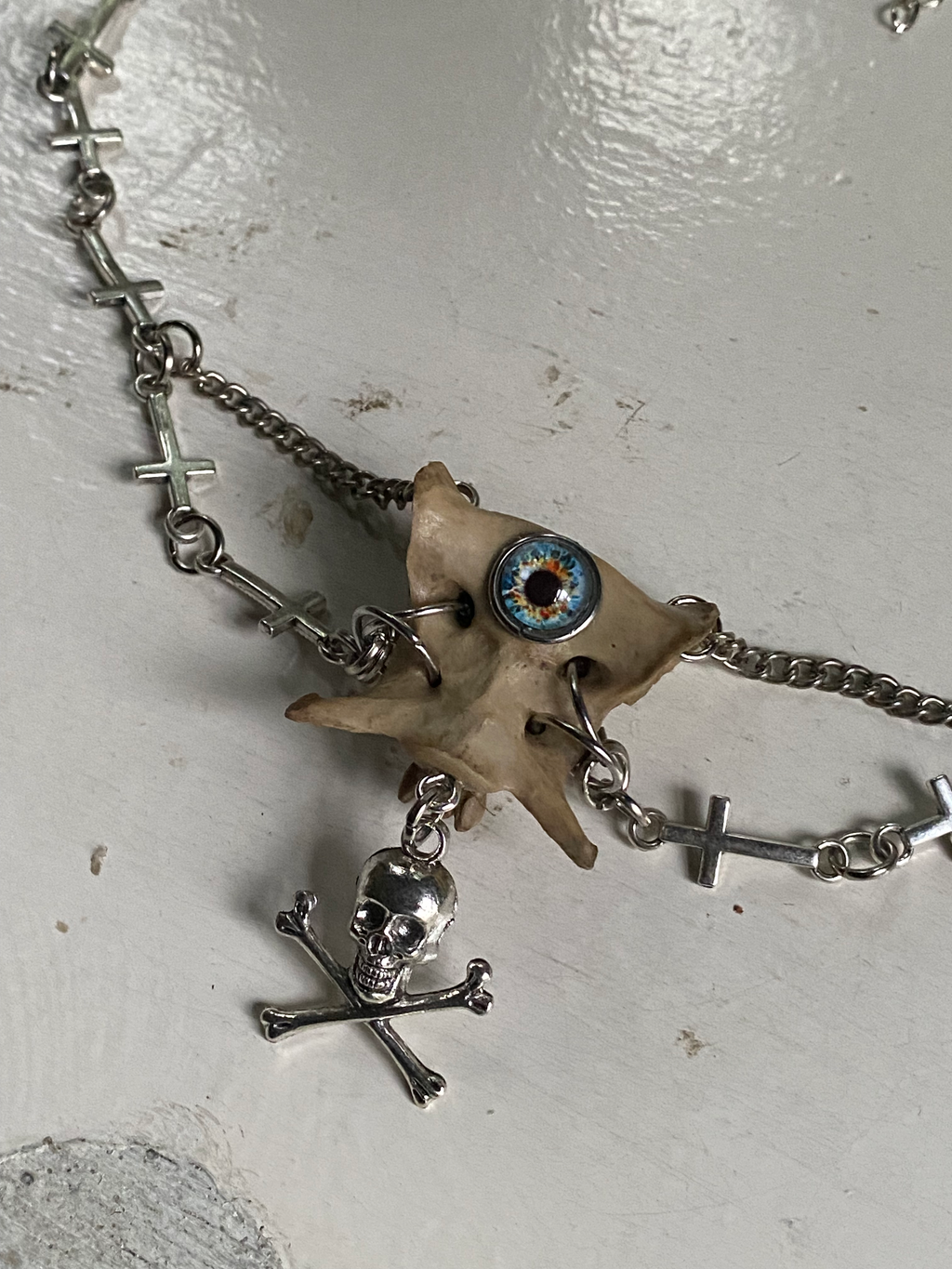 Tailbone, Eye and Crosses Necklace image 1