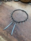 Swords and Spikes on Gunmetal Ball Chain Necklace