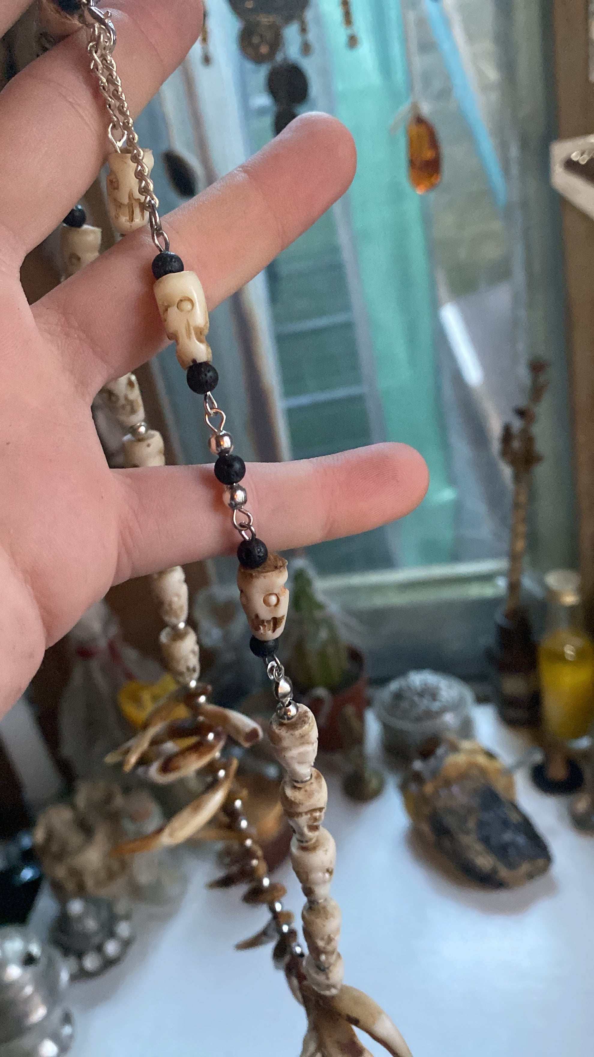 Animal Teeth and Carved Bone Necklace image 3