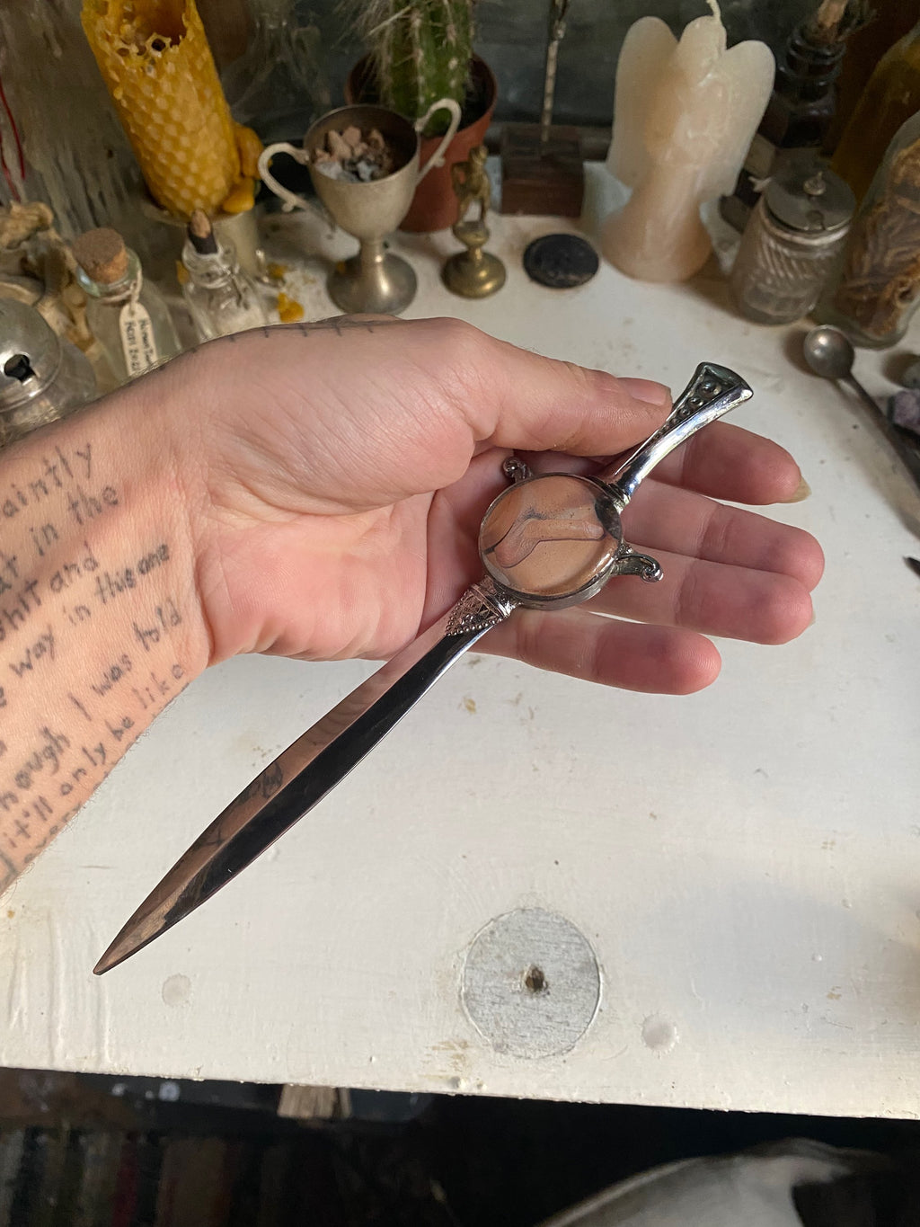 Vintage Nude Playing Card on a Letter Opener image 0