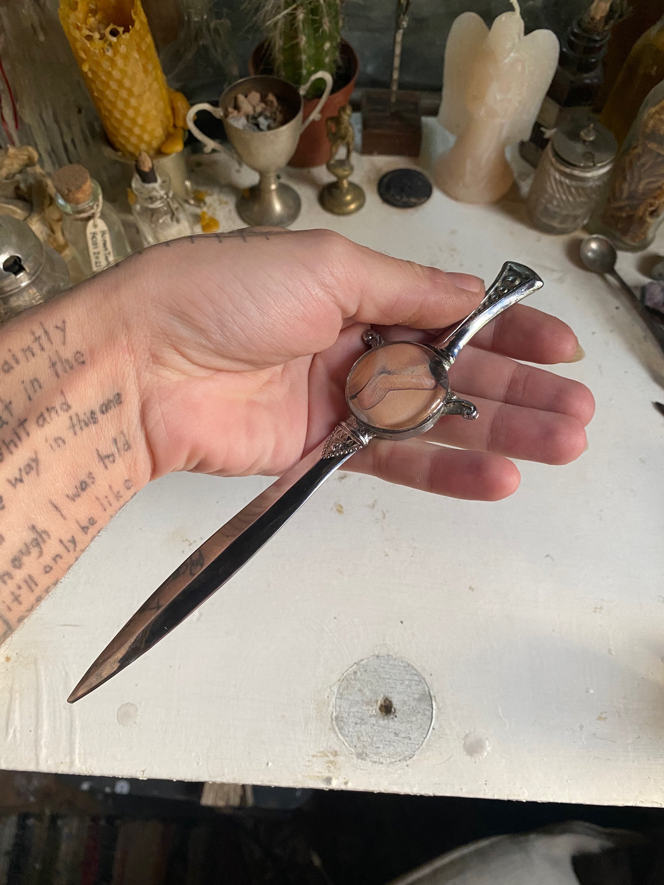 Vintage Nude Playing Card on a Letter Opener image 0