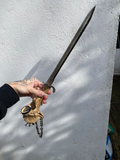 Large Vertibrae Sword with Blue Beetle, Coffins Nails, Silver Chain image 0