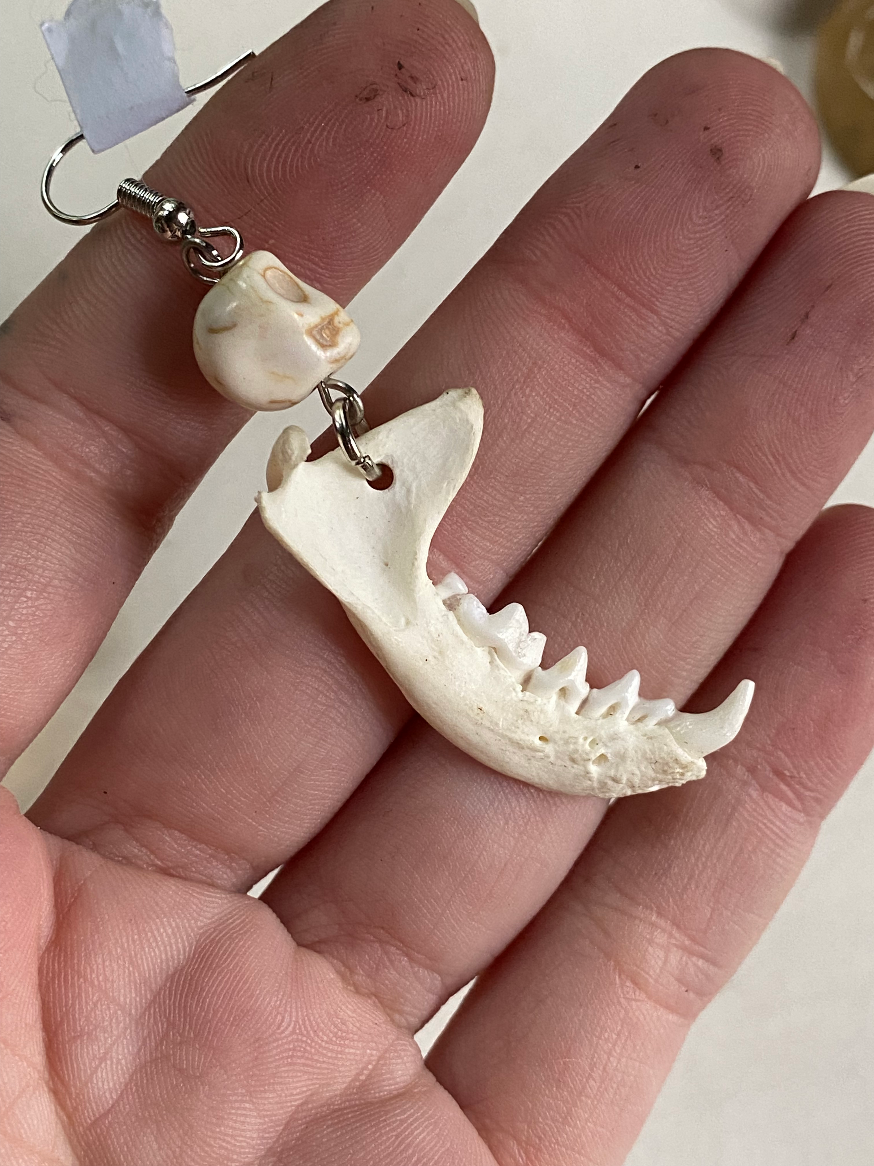Mink Jawbones and Skull Charms Earrings image 4