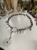 Mink Vertibrae and Coyote Teeth Black Chain Necklace image 0