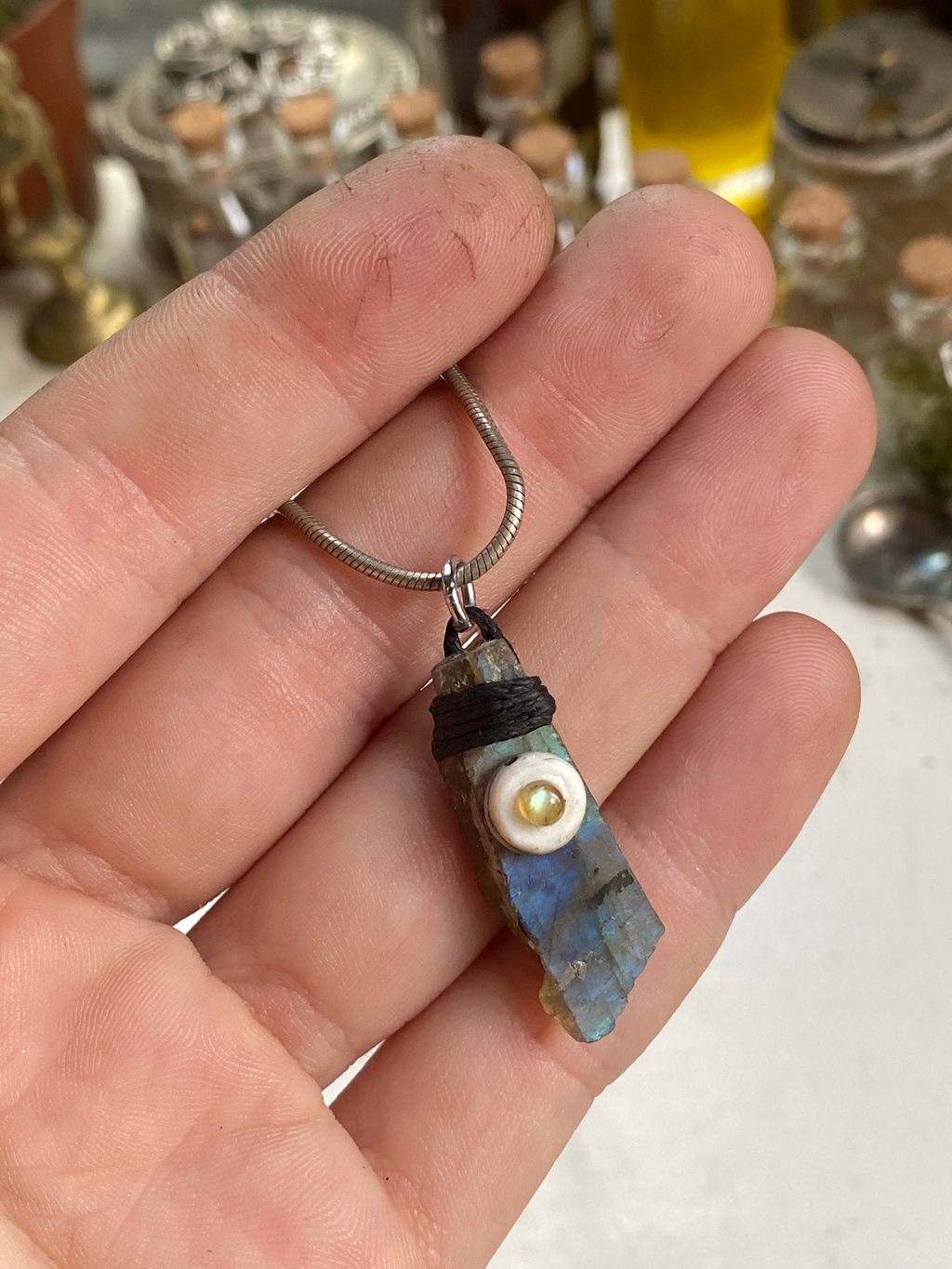 Raw Labradorite Necklace image 3