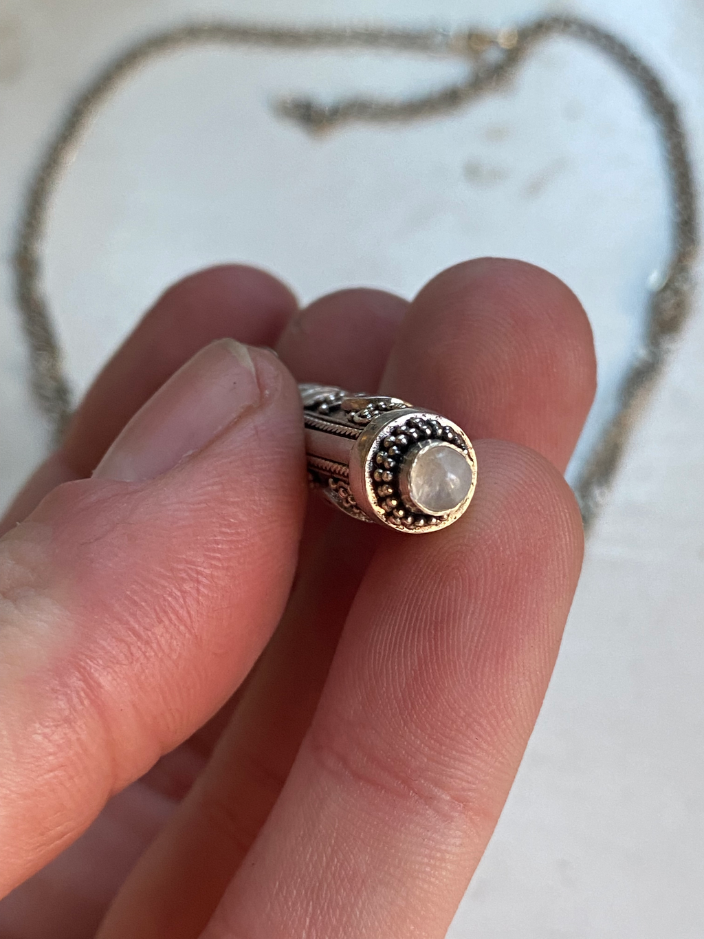 Glass Vial in Sterling Silver Capsule Necklace image 4
