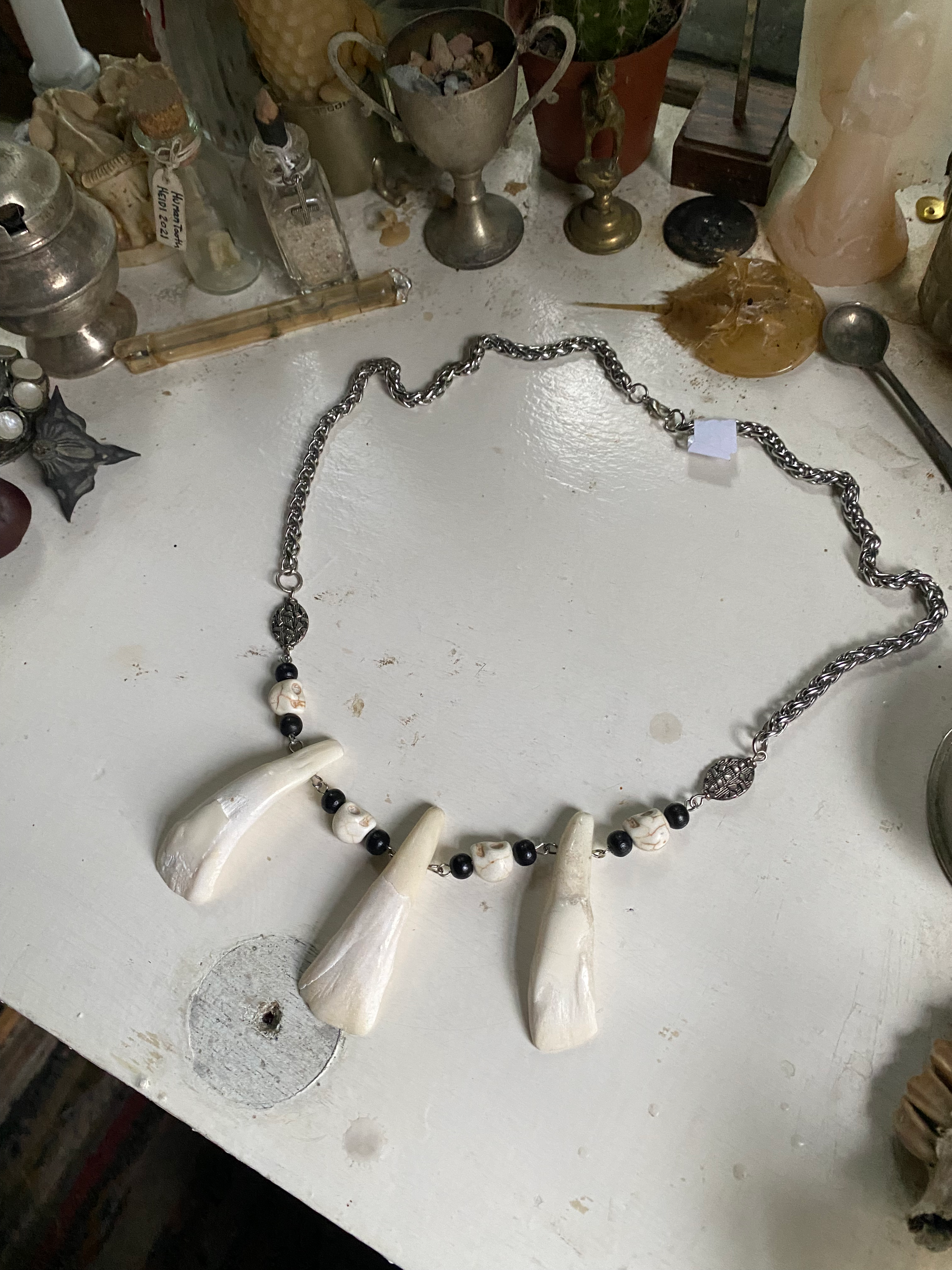 Three Buffalo Teeth Necklace image 2