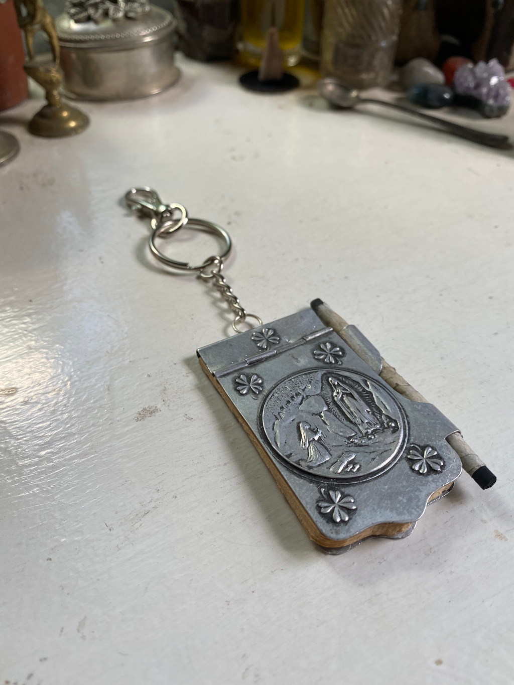 Notepad with Charcoal Pencil Keychain image 0