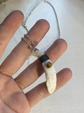Wild Boar Tooth and Tiger Eye Necklace image 0