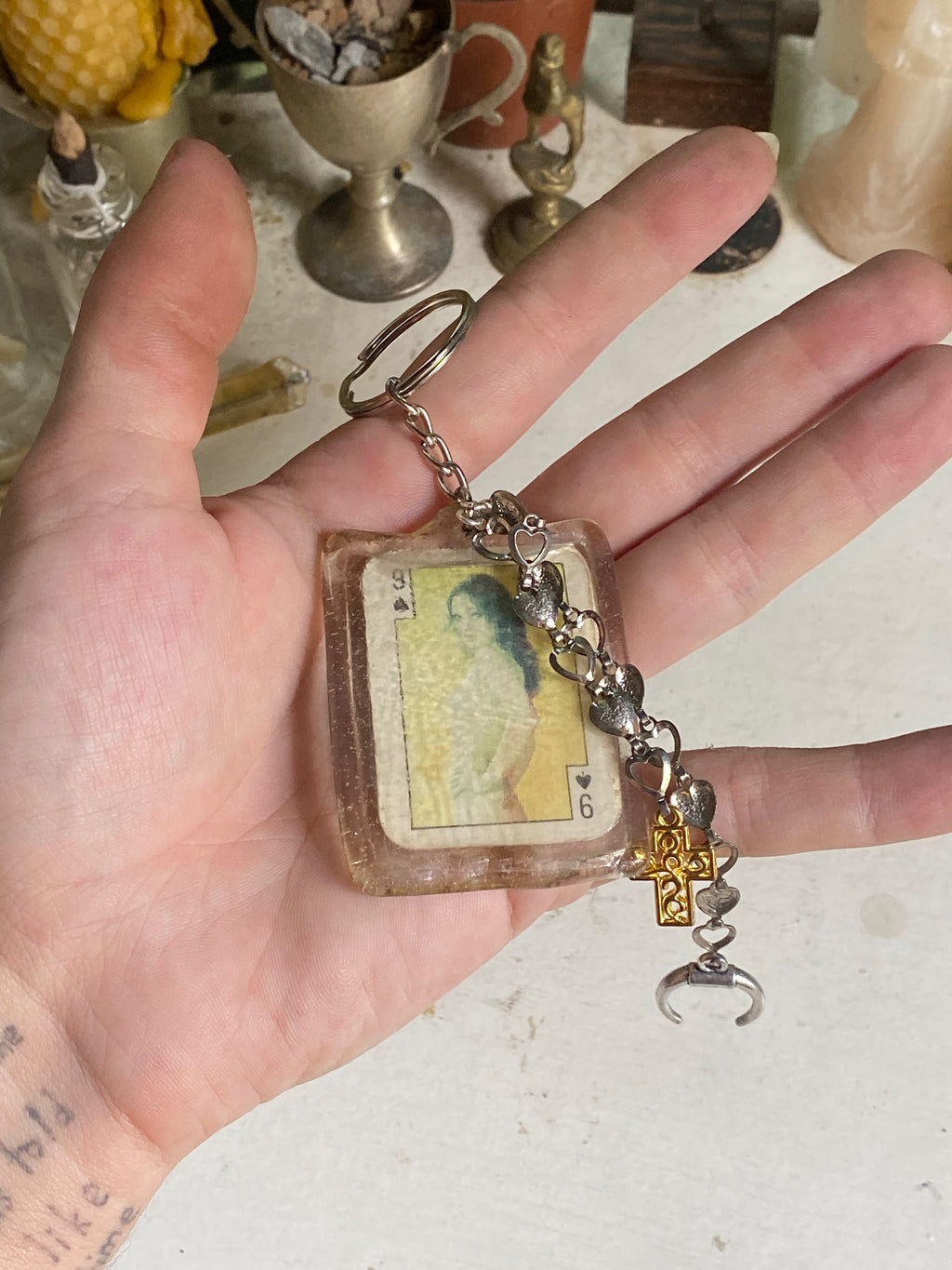 Vintage Erotic Playing Card Keychain image 2
