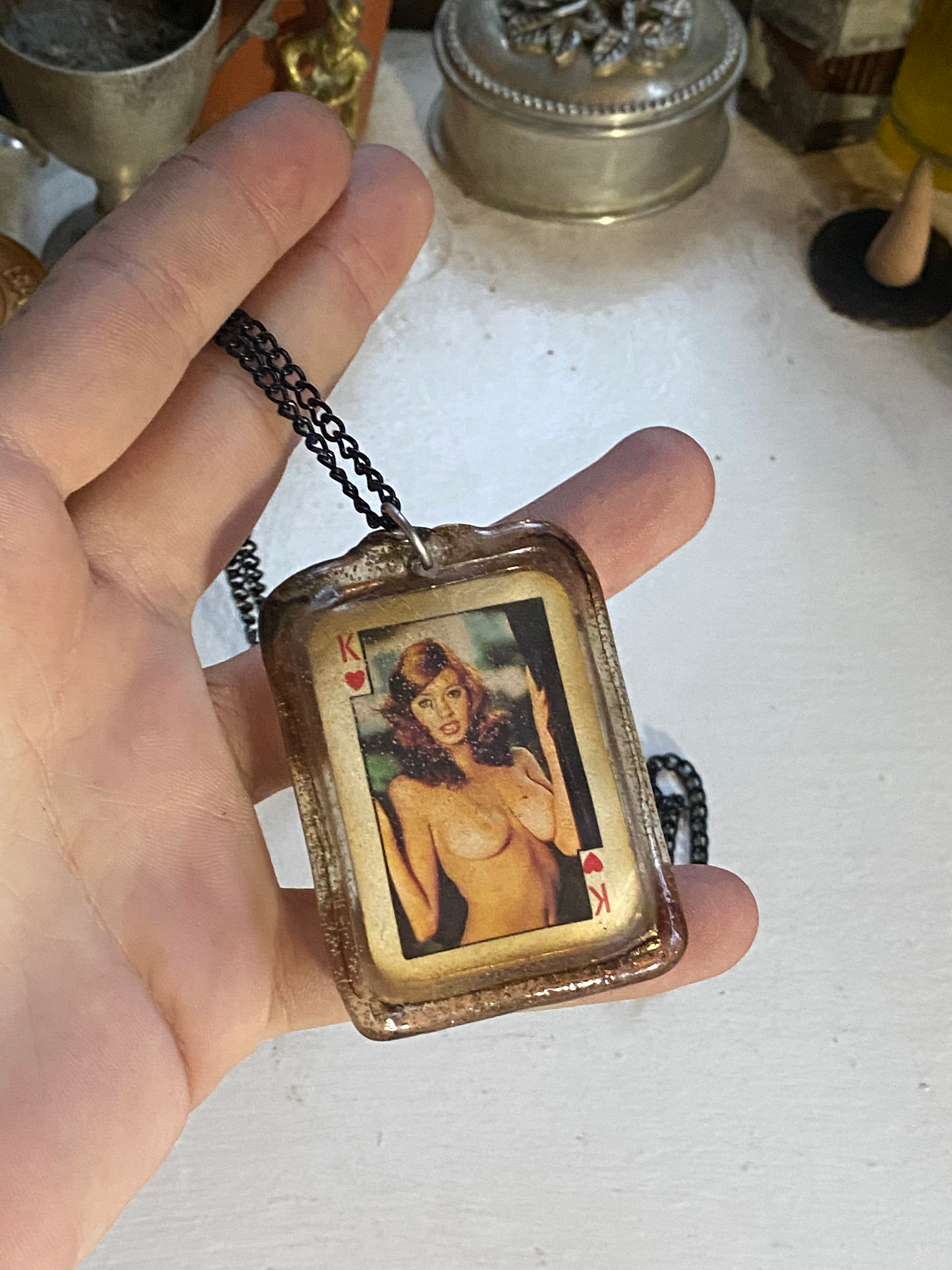 Vintage Nude Playing Cards Necklace image 3