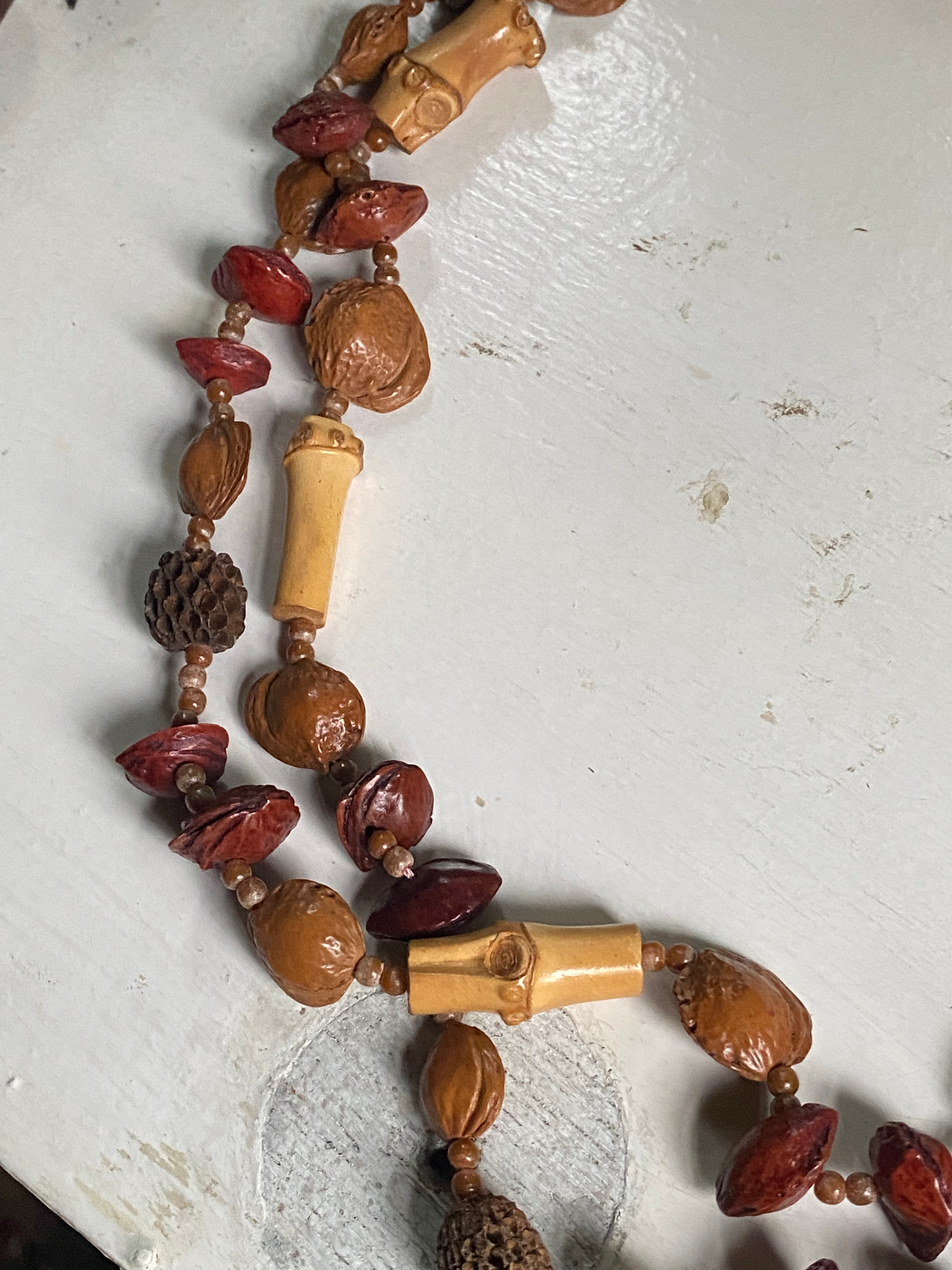 Long Necklace with Bamboo and Pits image 1