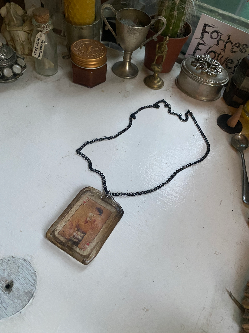 Vintage Nude Playing Cards Necklace image 1