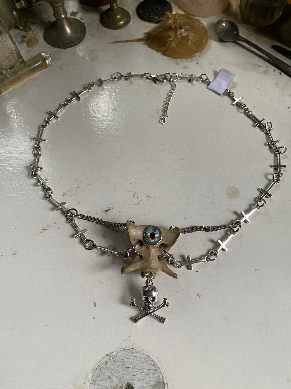 Tailbone, Eye and Crosses Necklace image 0