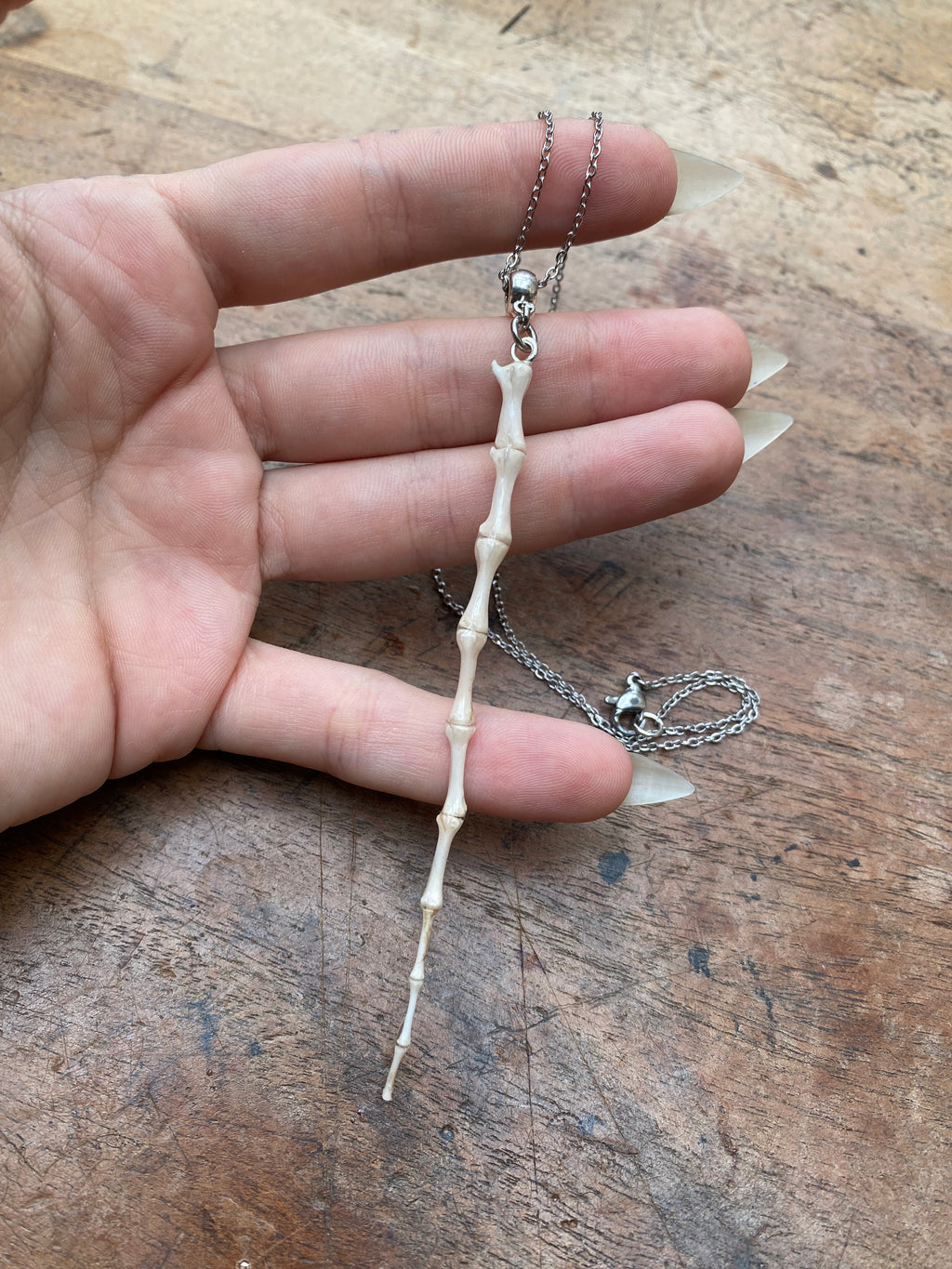 Complete Squirrel Tail Bones Pendant Necklace