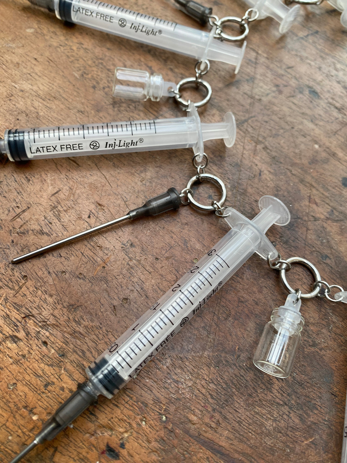 Syringes, Needles and Glass Vials Necklace