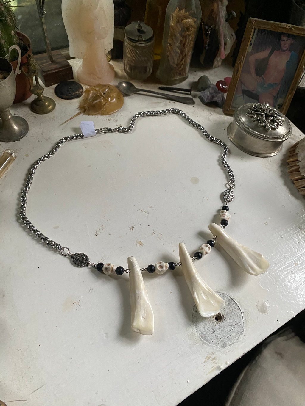 Three Buffalo Teeth Necklace image 0