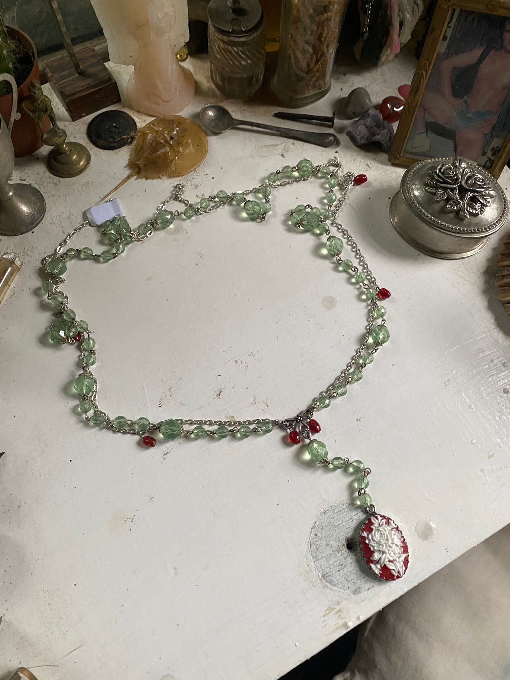 Rosary Style Cameo Necklace image 1
