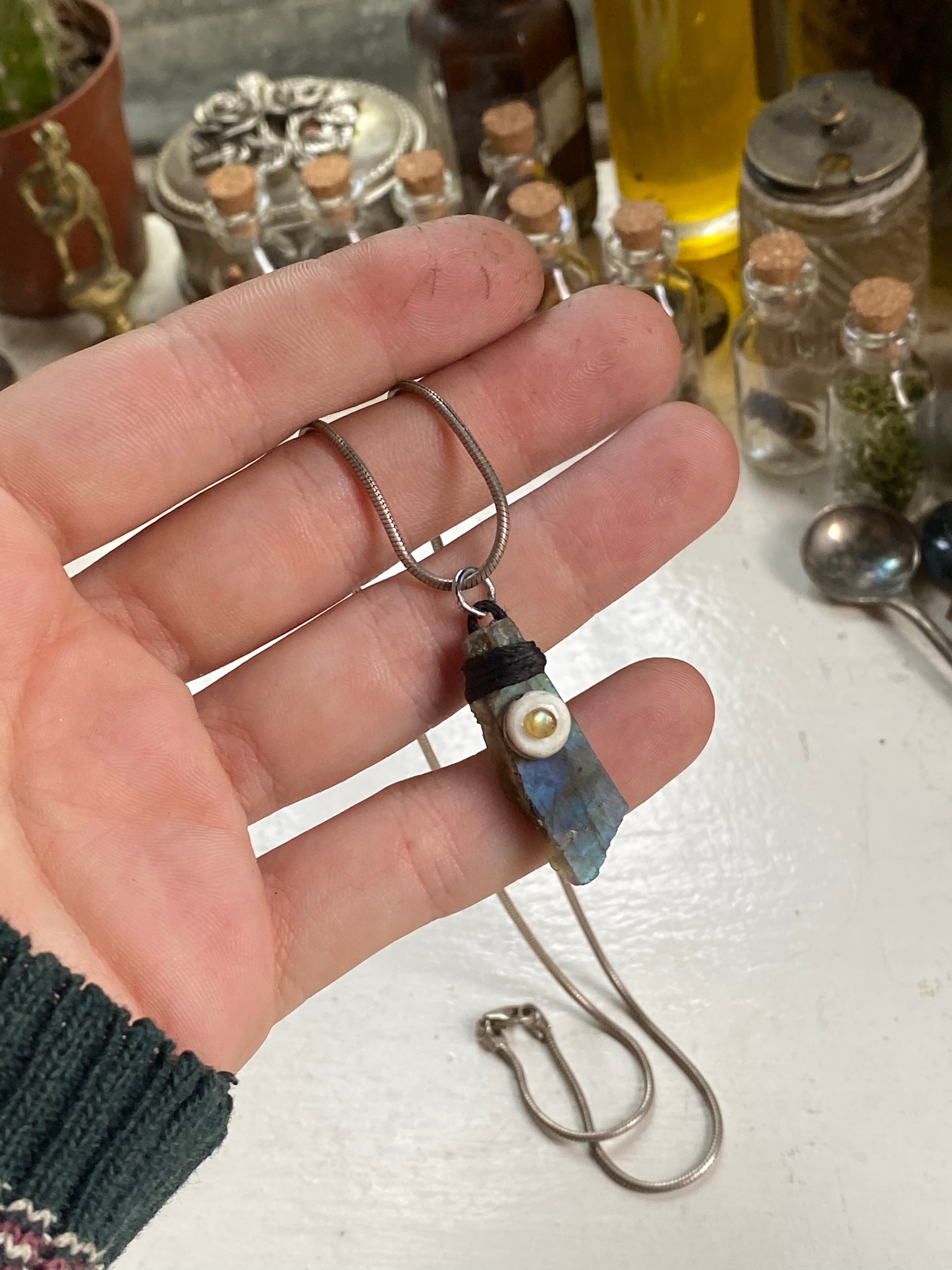 Raw Labradorite Necklace image 0