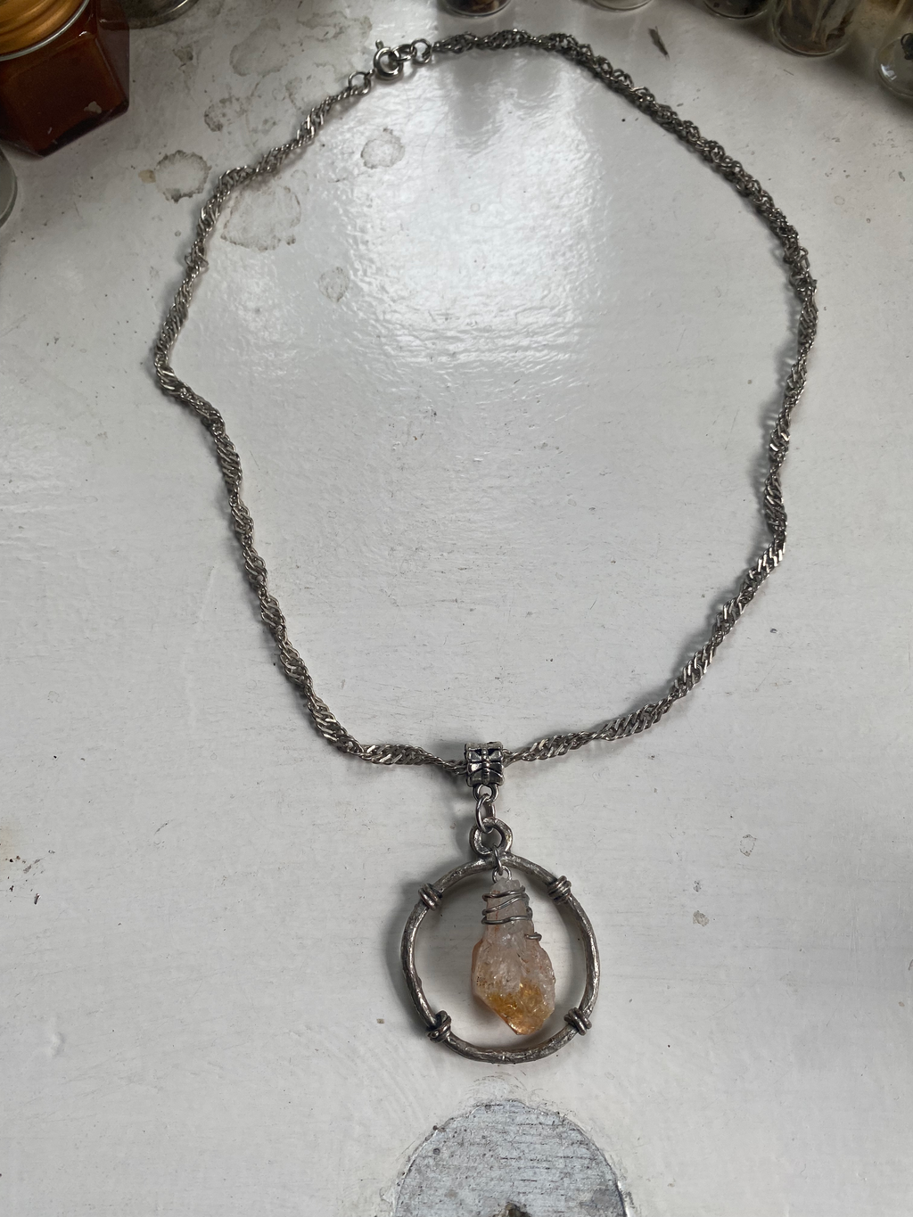 Raw Citrine Crystal Necklace image 1