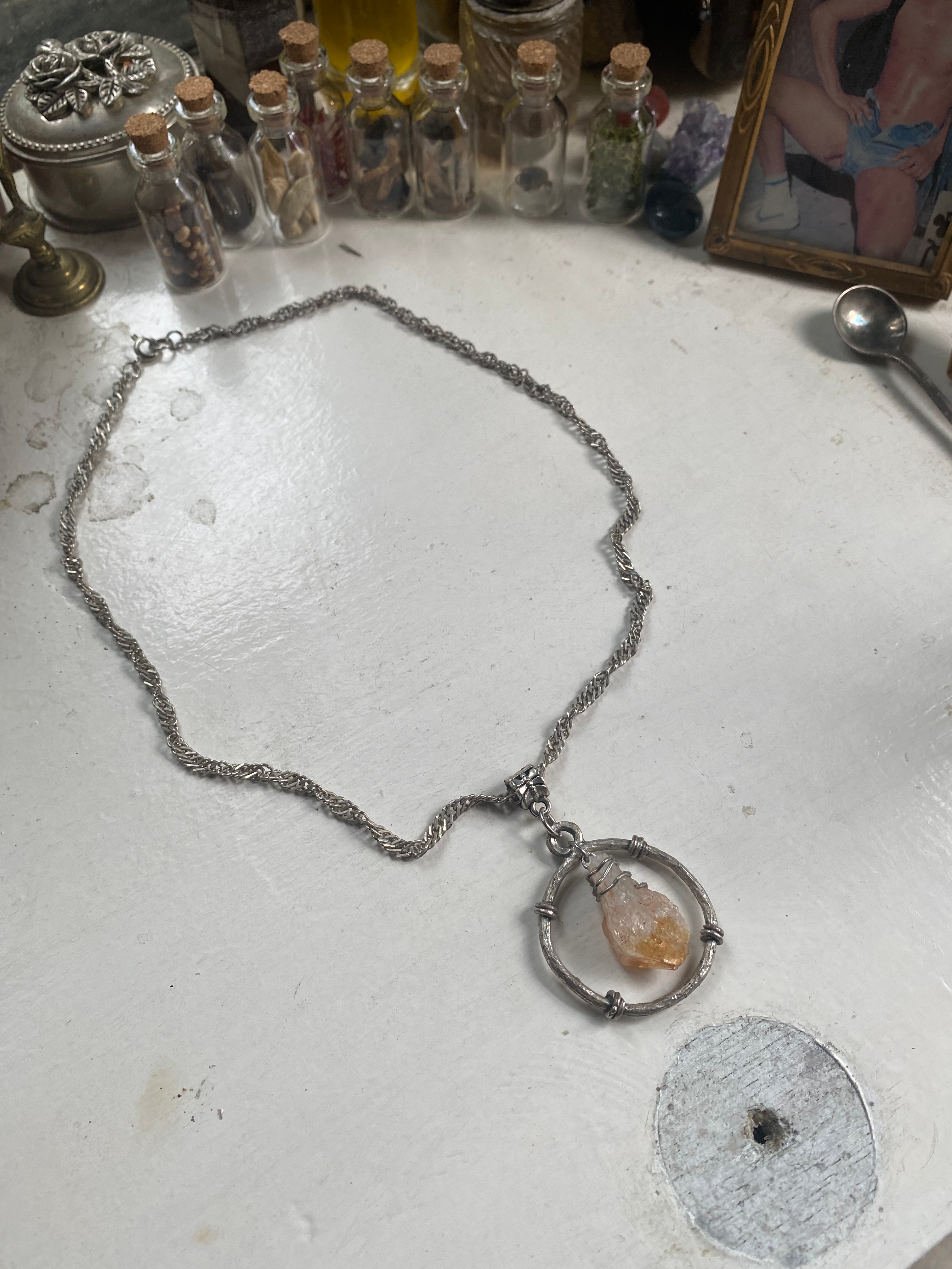 Raw Citrine Crystal Necklace image 2