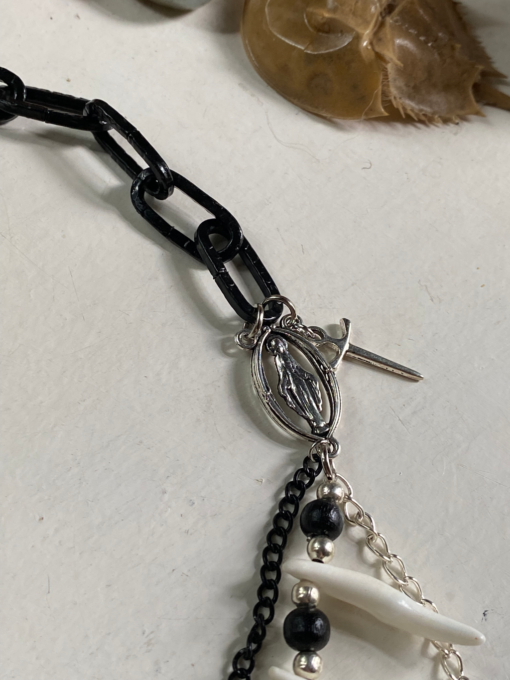Coyote Teeth, Bird Skull and Chunky Black Chain image 5