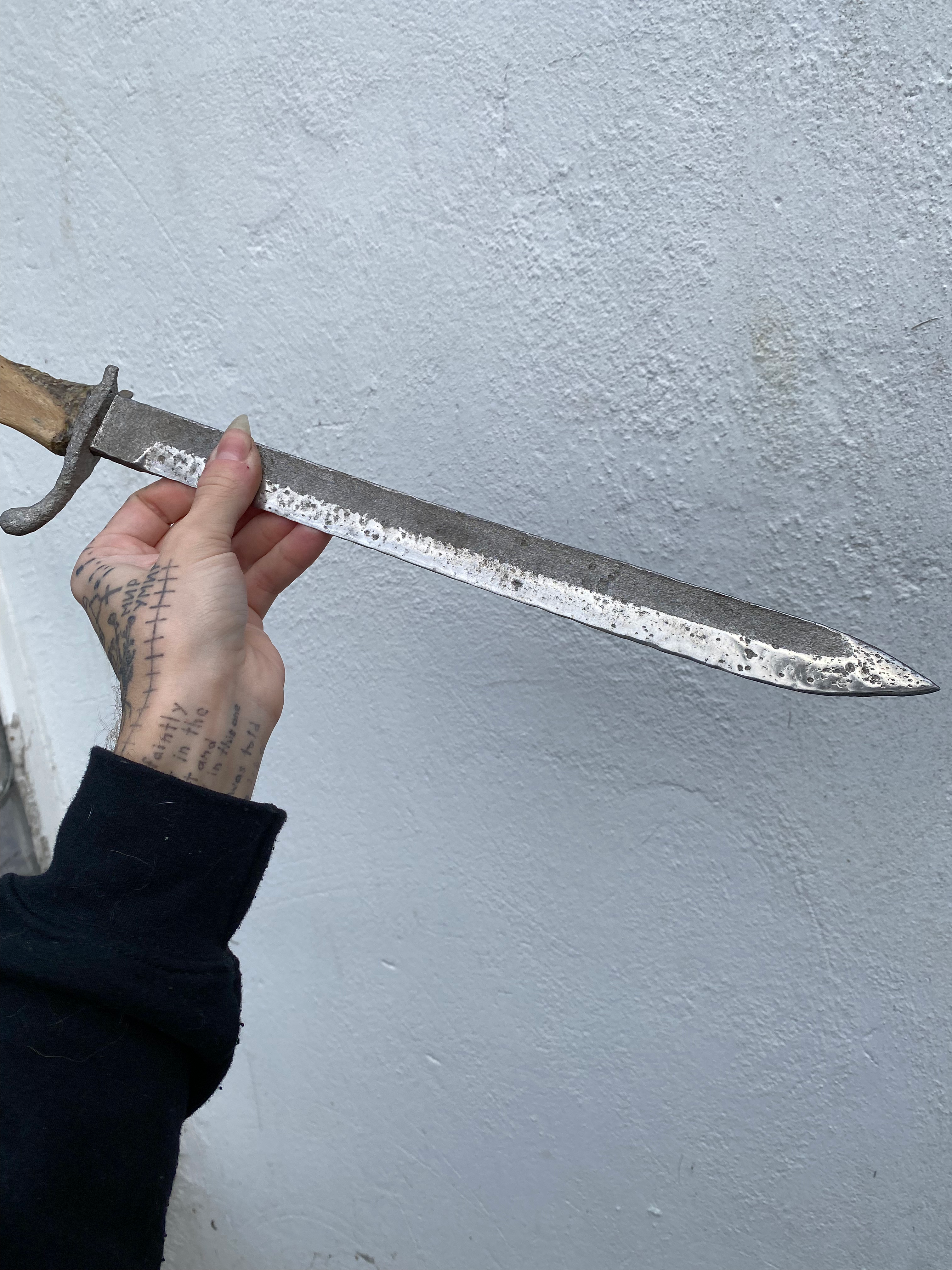 Large Vertibrae Sword with Blue Beetle, Coffins Nails, Silver Chain image 14