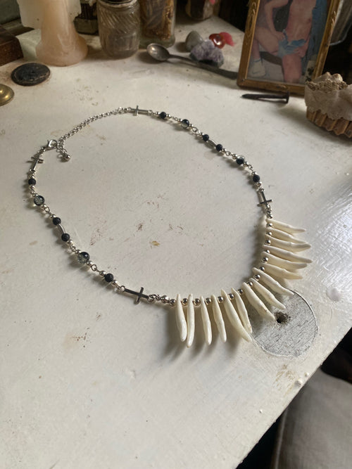 Coyote Teeth Necklace with Crosses image 0