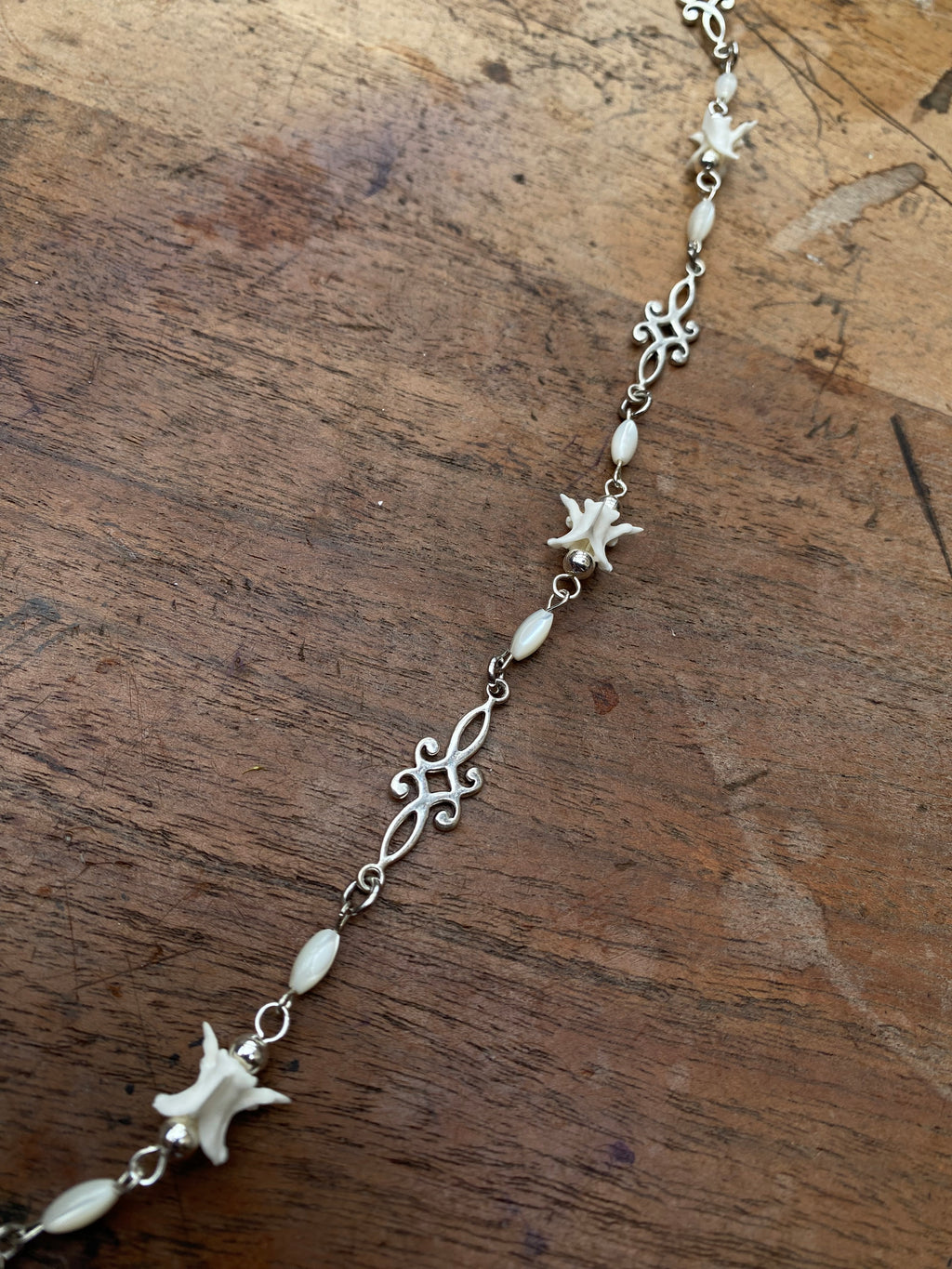 Rattle Snake Vertibrae and Crow Skull Rosary Necklace