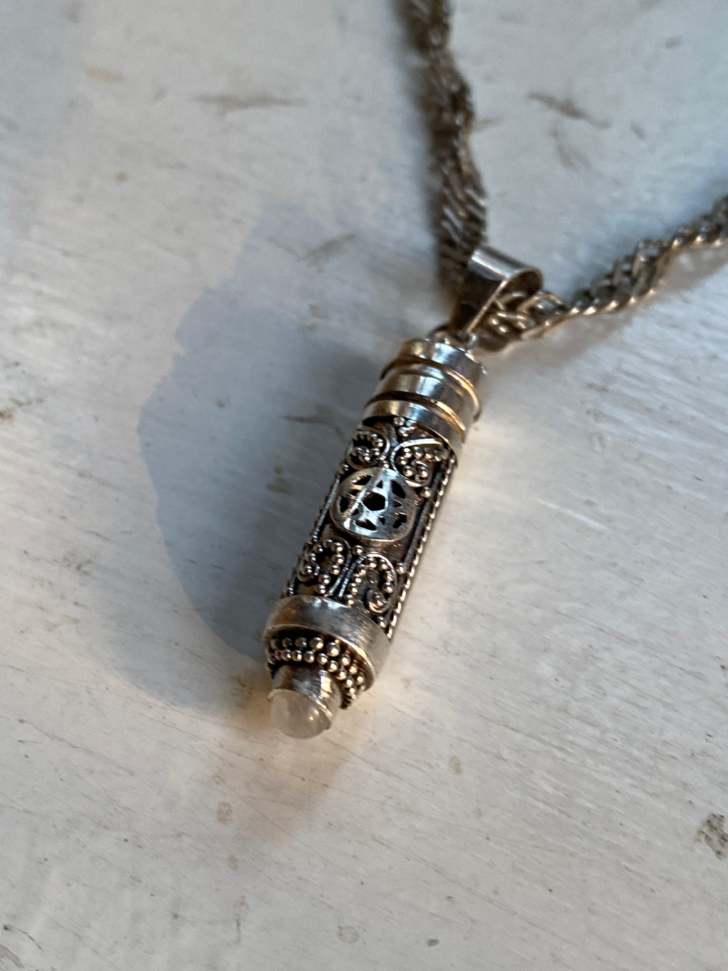 Glass Vial in Sterling Silver Capsule Necklace image 2