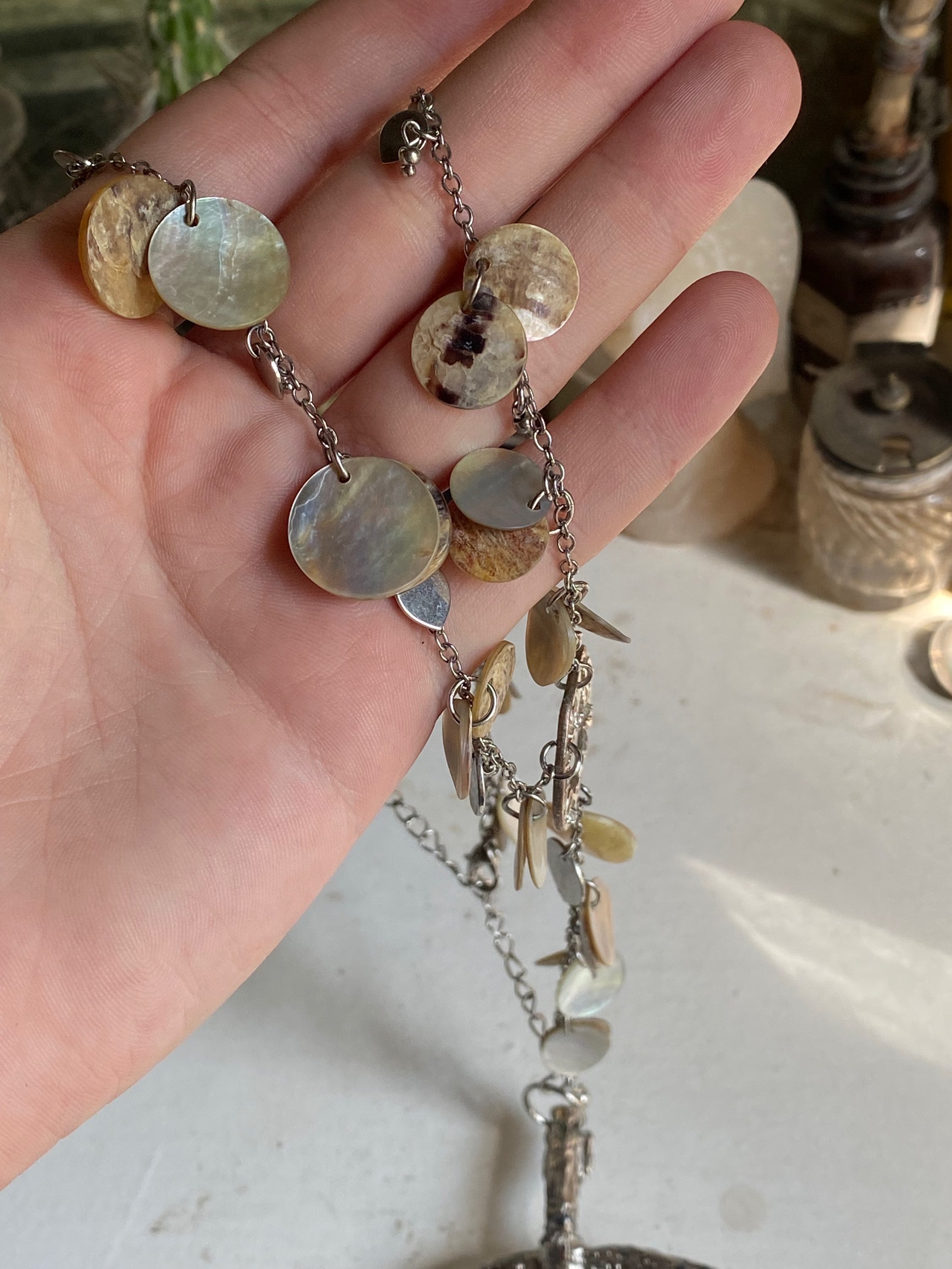 Mother of Pearl Rosary Necklace image 6