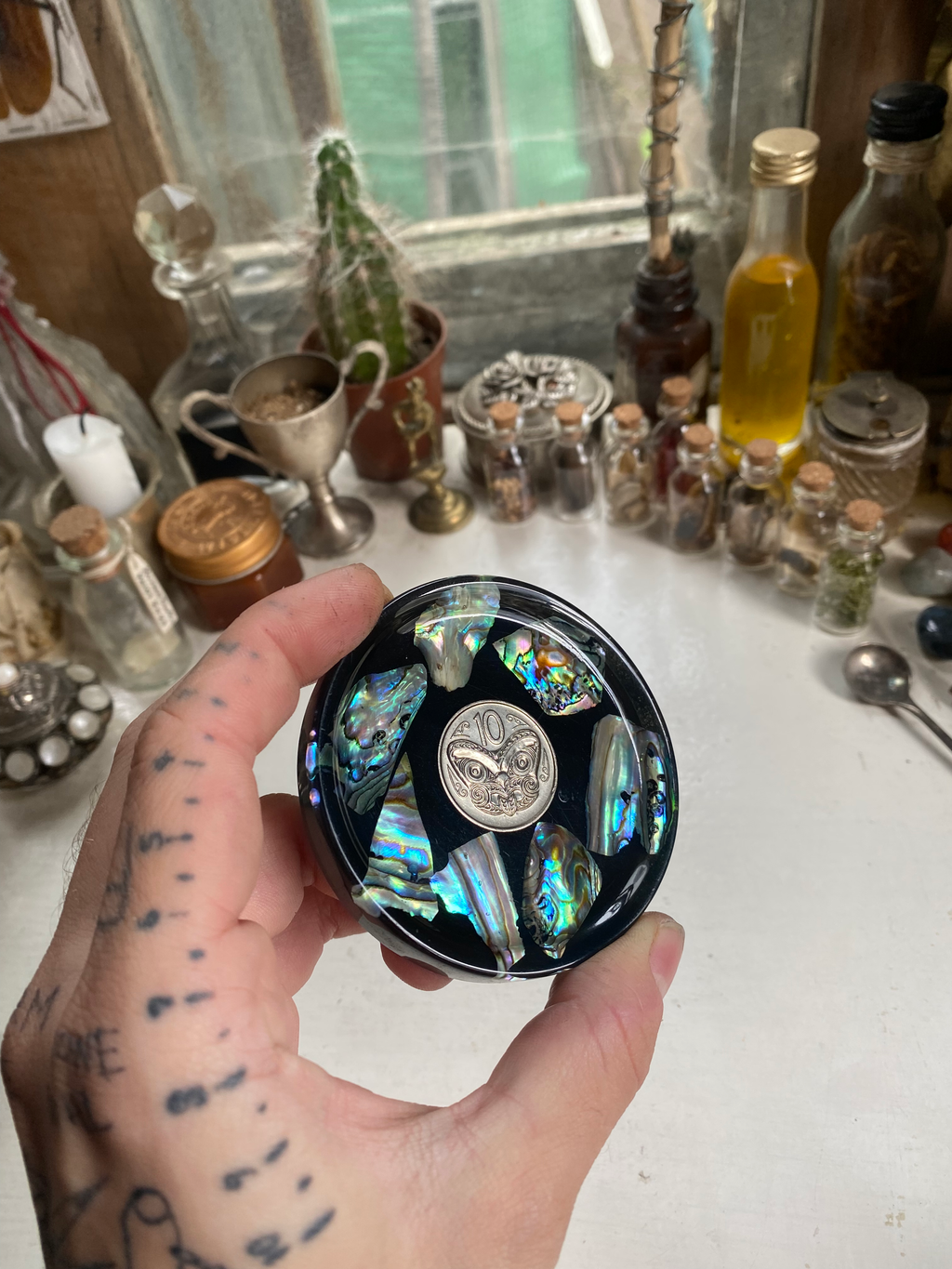 Coin and Mother of Pearl Dish image 0