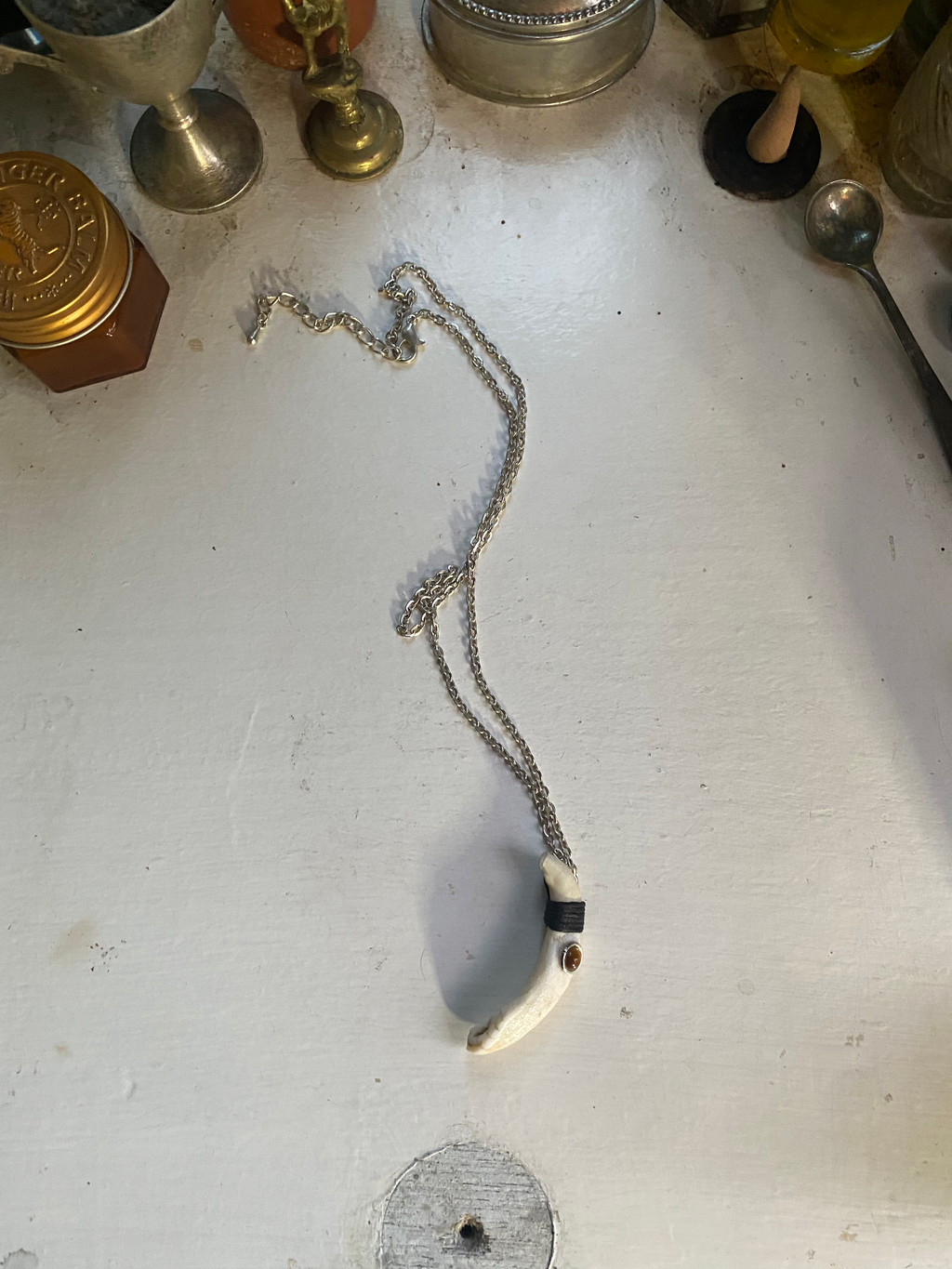Wild Boar Tooth and Tiger Eye Necklace image 4