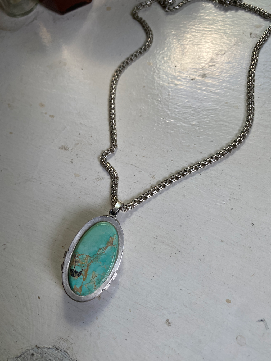 Vial in Turquoise and Sterling Silver Necklace image 4