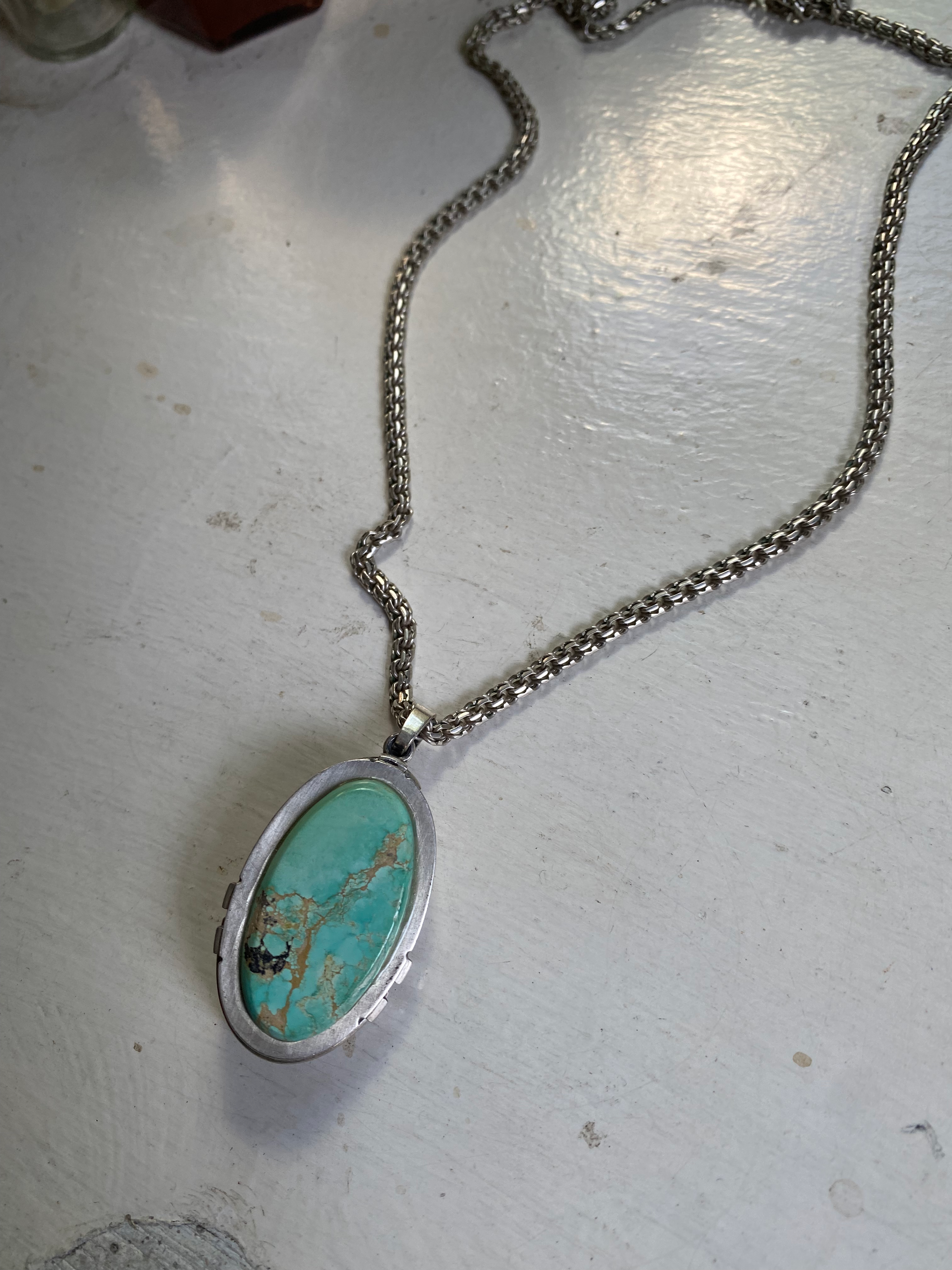 Vial in Turquoise and Sterling Silver Necklace image 4