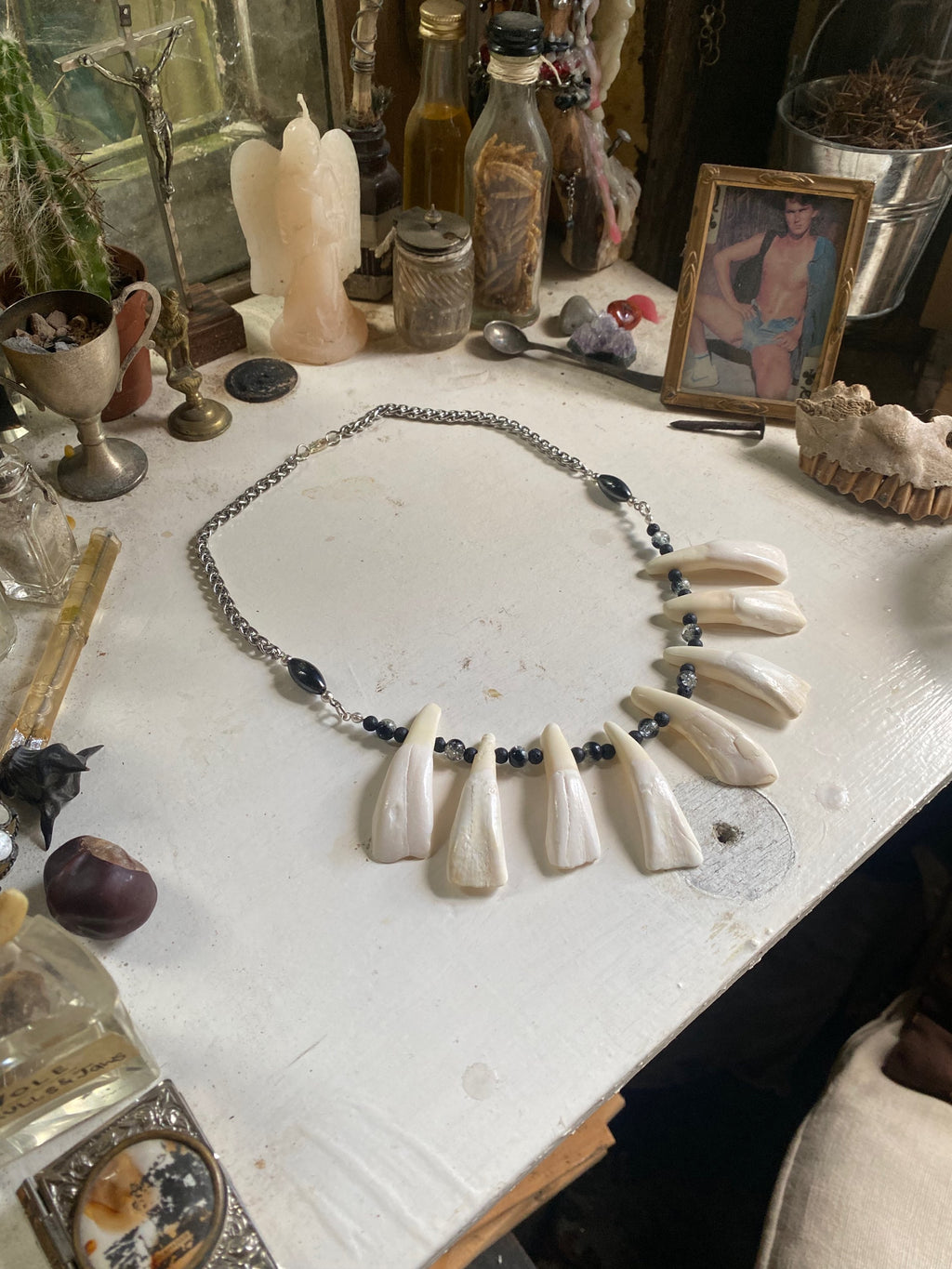 Large Buffalo Teeth Necklace image 1