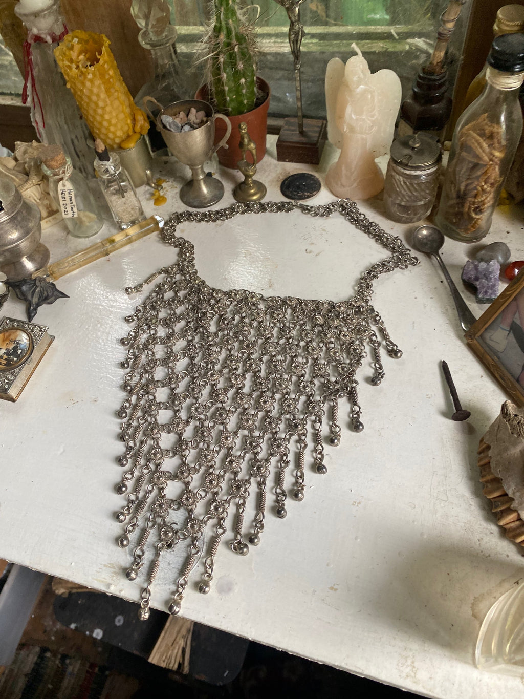 Large Vintage Chainmaille Style Necklace image 0