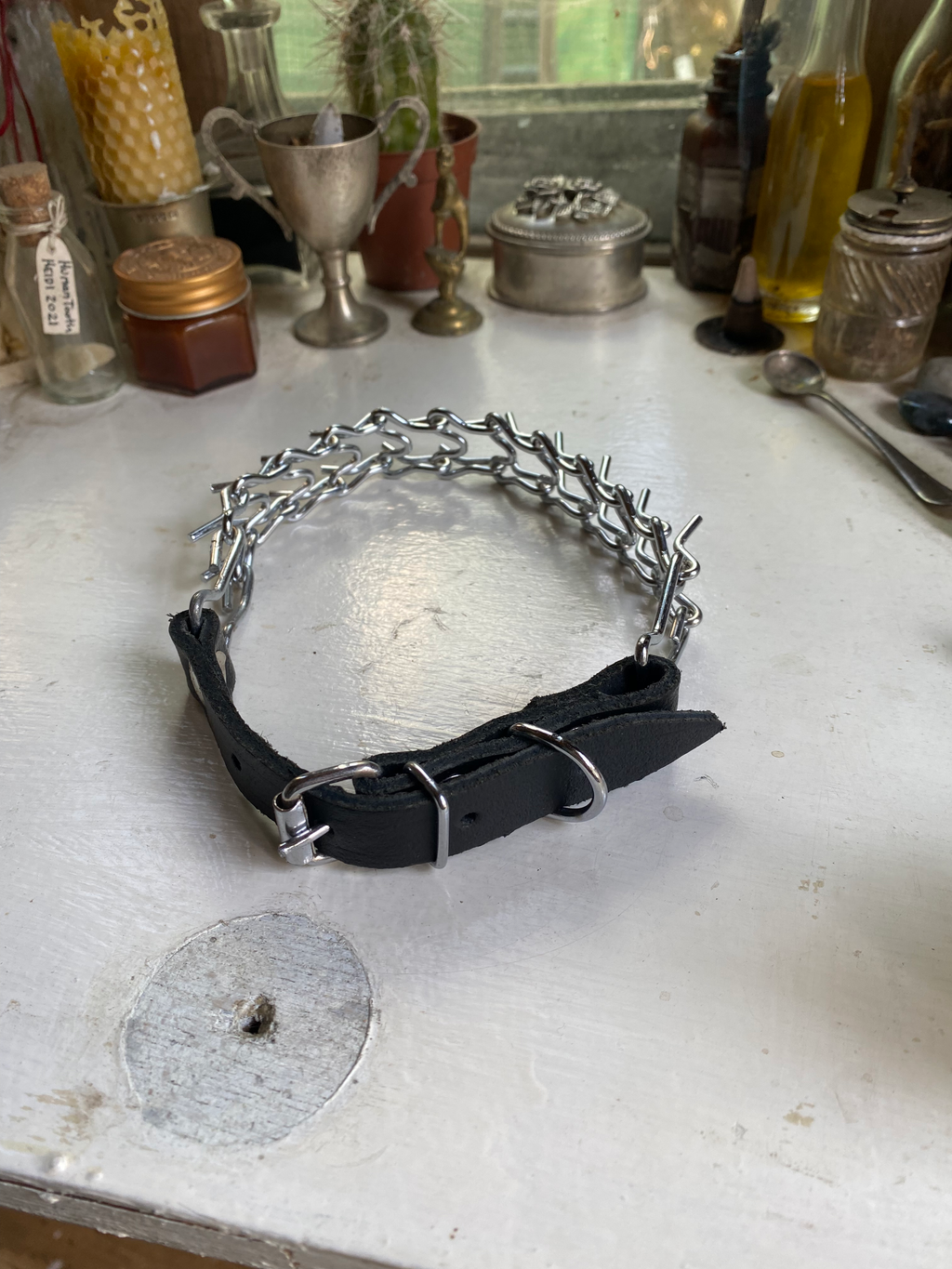 Spikes and Leather Collar image 2
