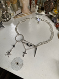 Assymetrical Chain Necklace with Skulls image 0