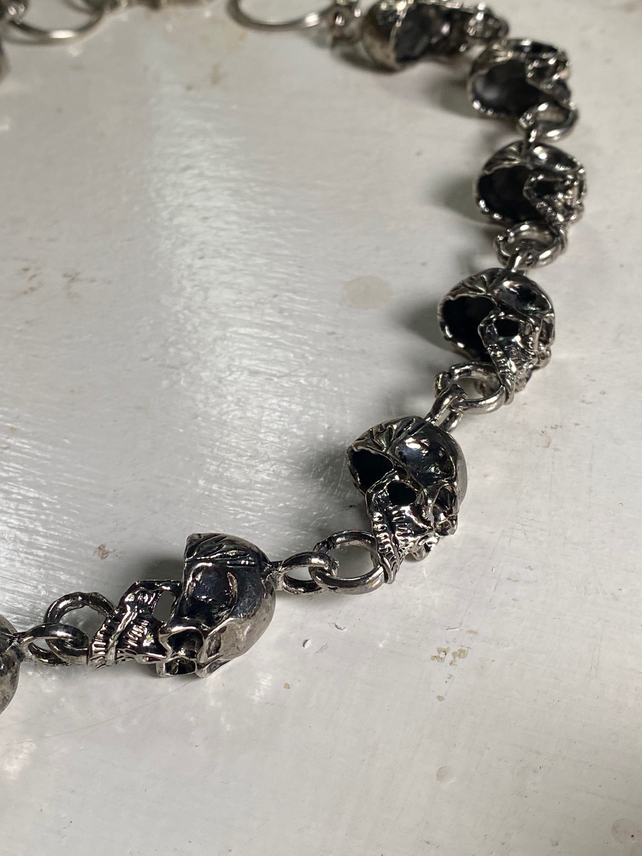 Chunky Stainless Steel Skulls Necklace or Belt Chain image 1