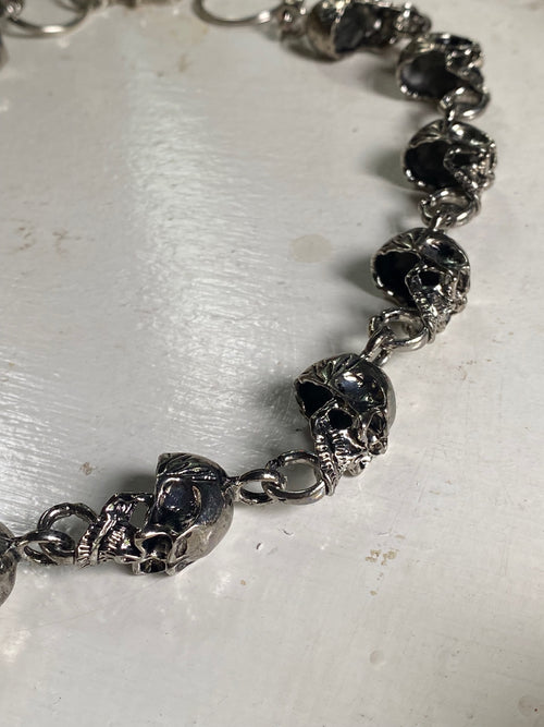 Chunky Stainless Steel Skulls Necklace or Belt Chain image 1