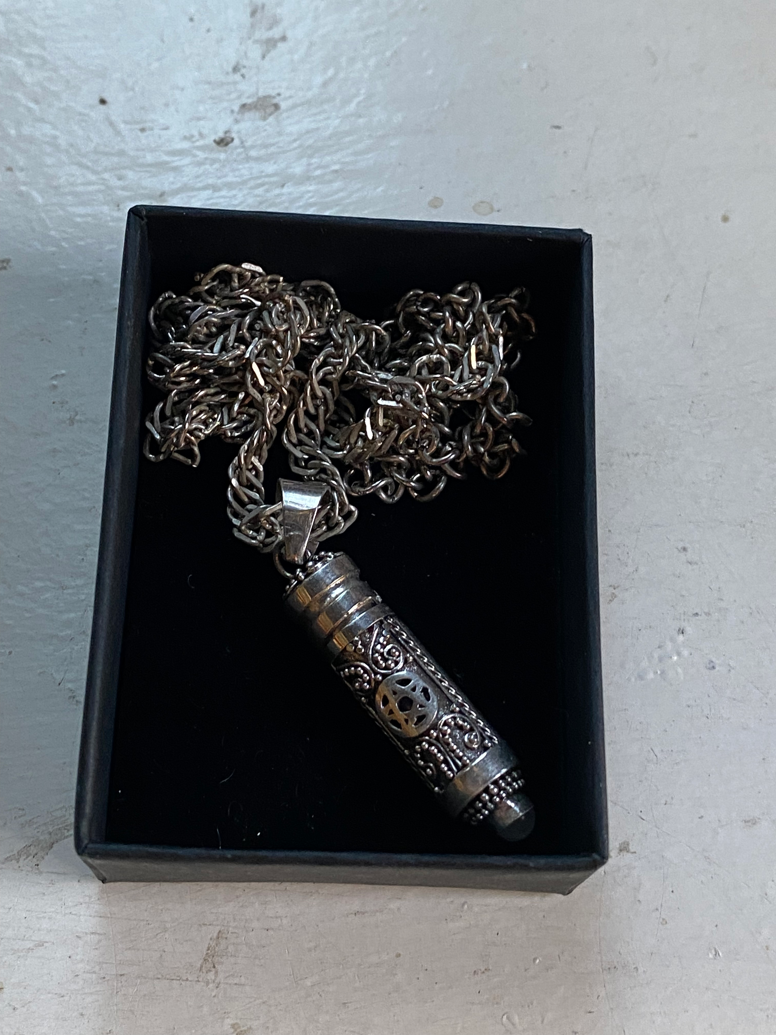 Glass Vial in Sterling Silver Capsule Necklace image 5