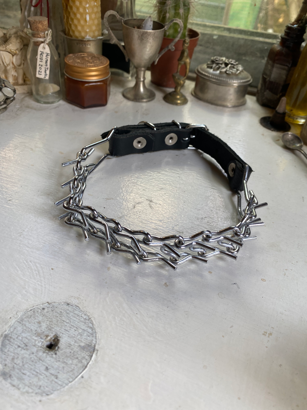 Spikes and Leather Collar image 5