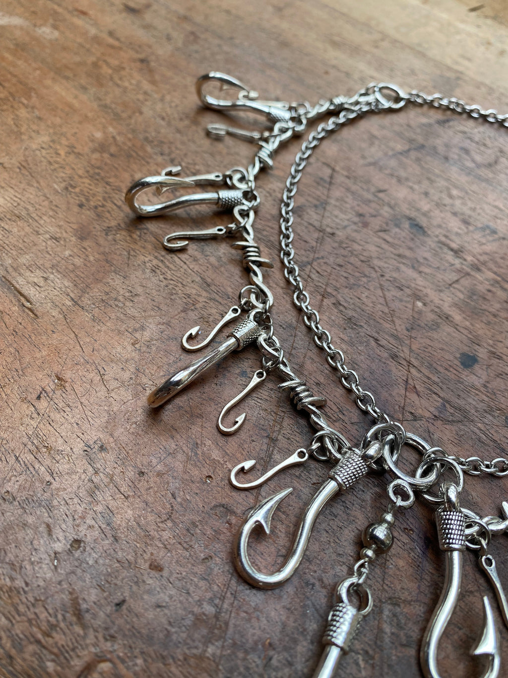 Hooks, Barbed Wire and Chains Necklace