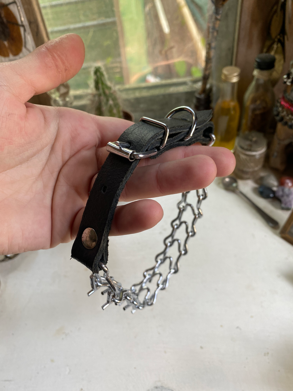 Spikes and Leather Collar image 4