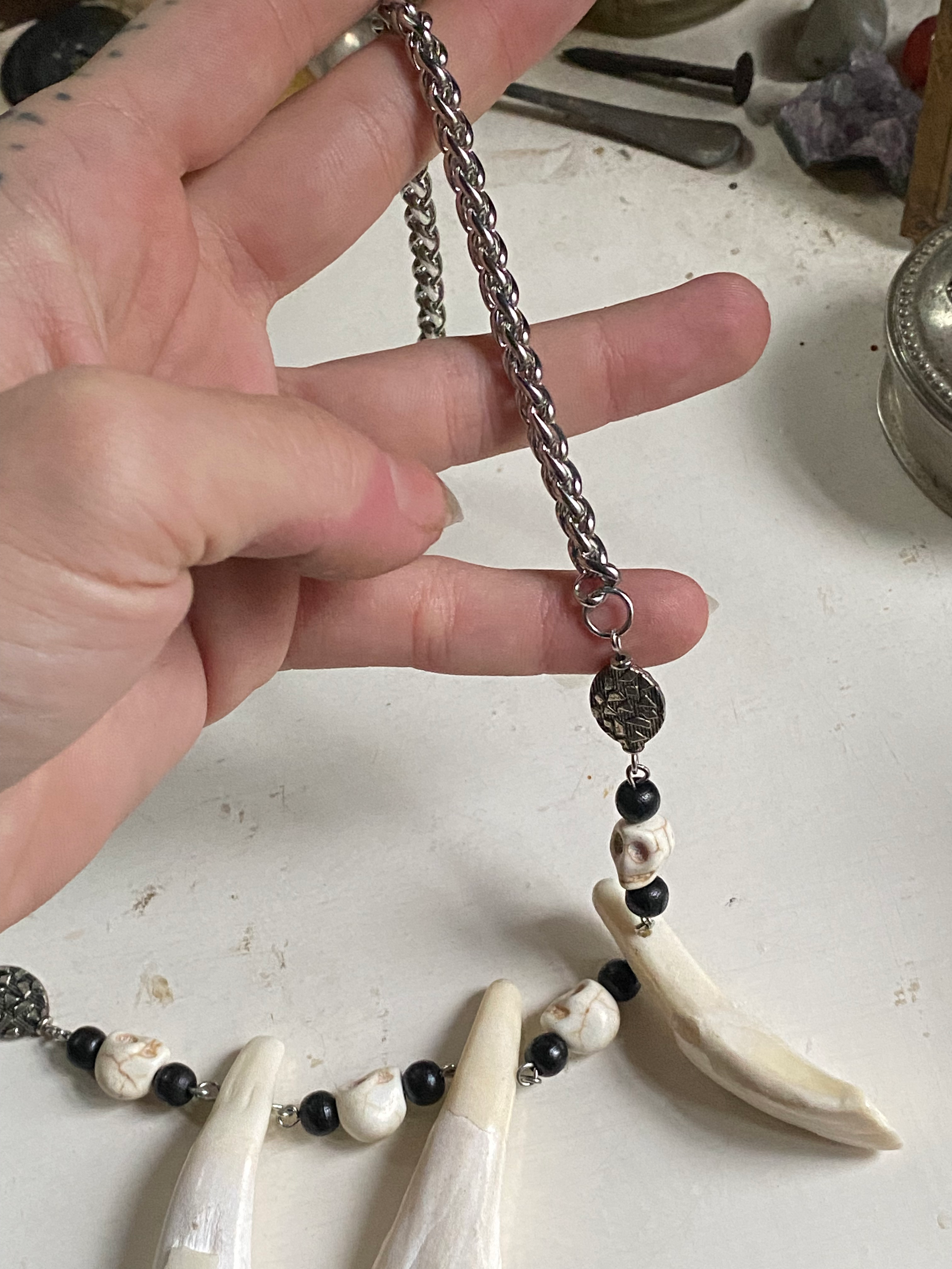 Three Buffalo Teeth Necklace image 4