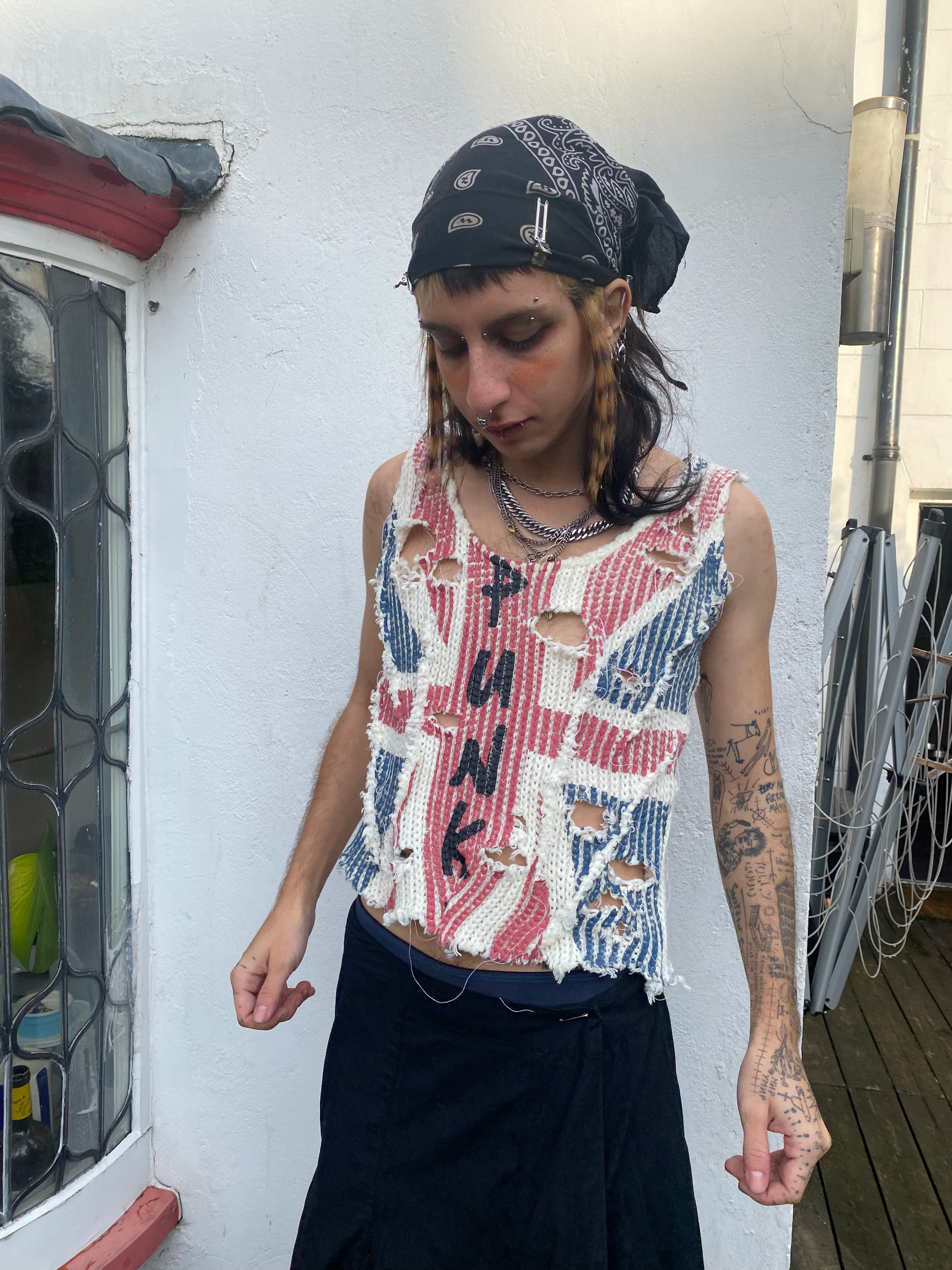 PUNK Union Jack Knit Vest image 0