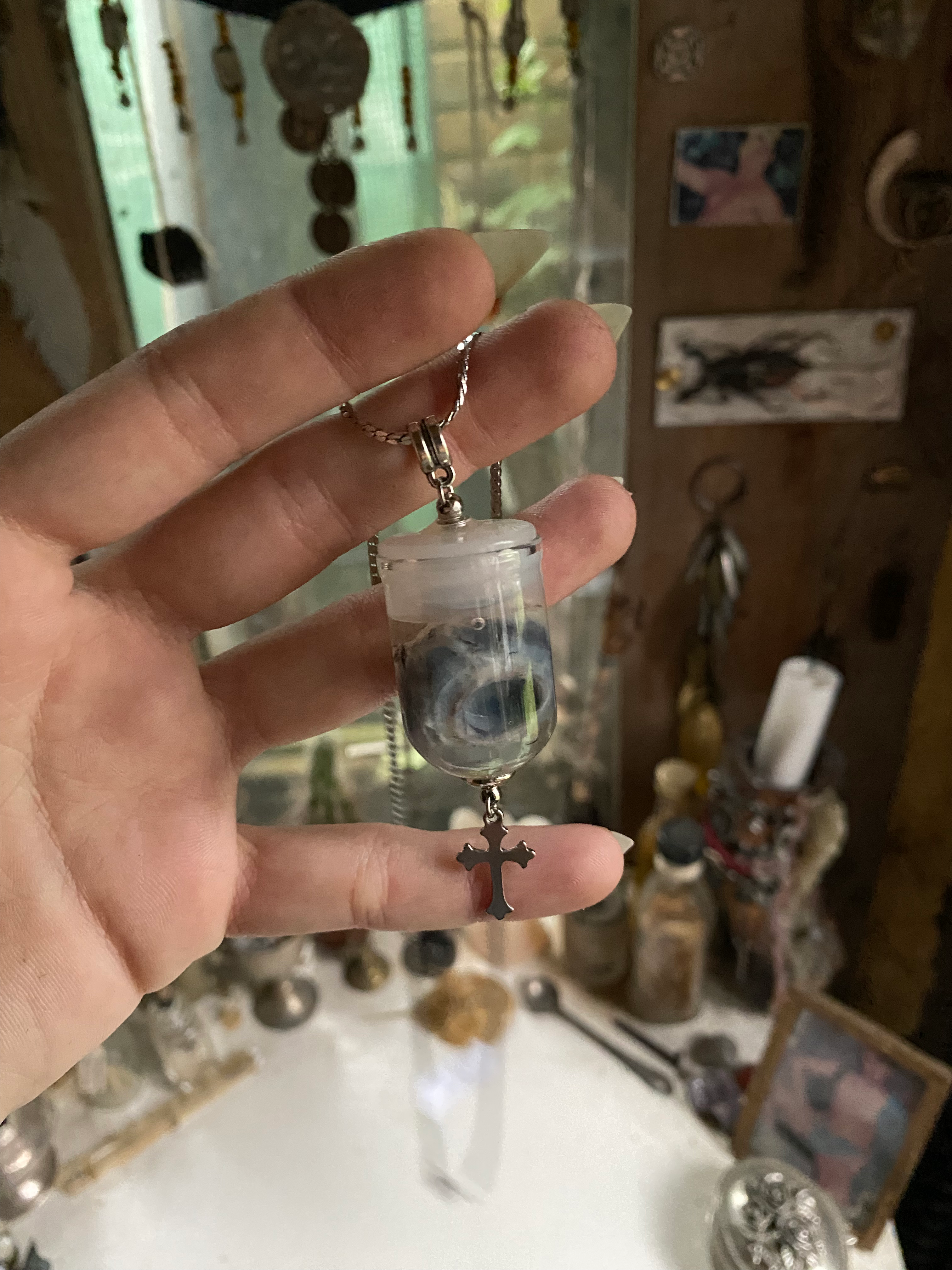 Crow Eyeball Wet Specimen Necklace image 4