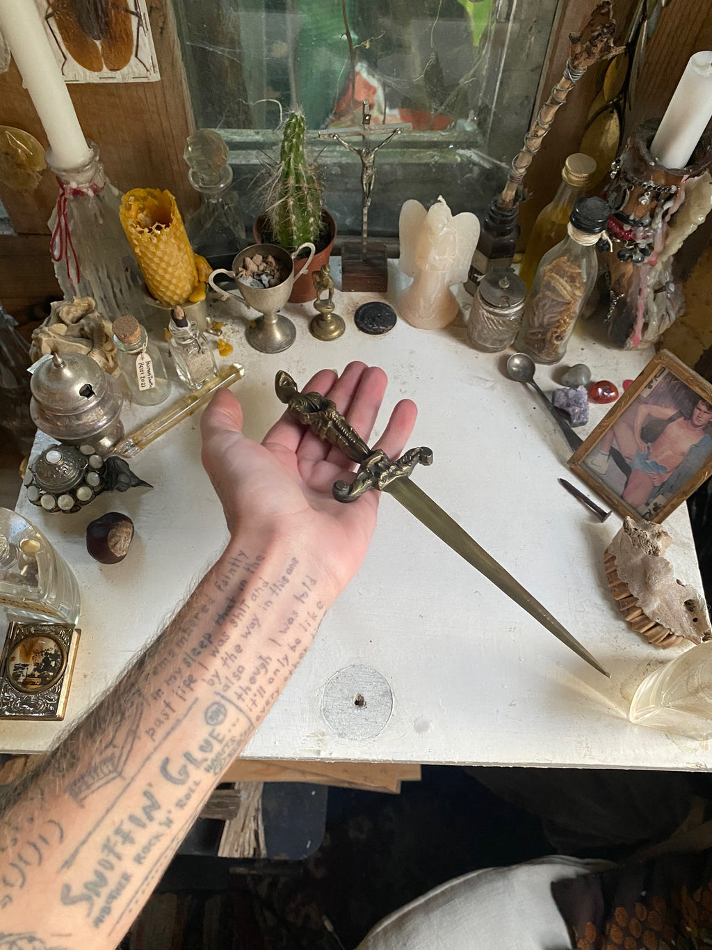 Brass Knight Handle Dagger image 5
